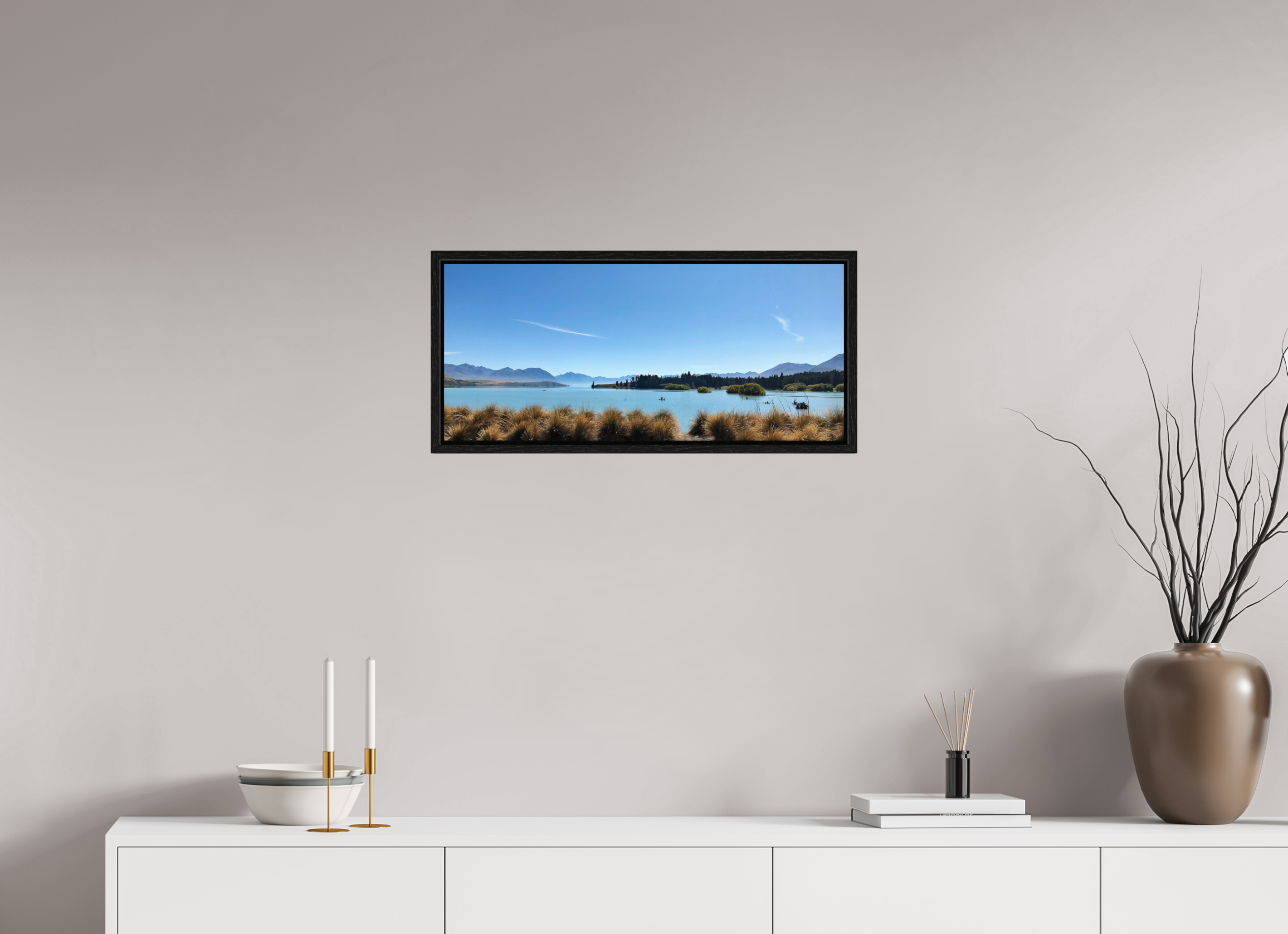 67.9 x 30 cm, Floater Frame Lake Pukaki - New Zealand