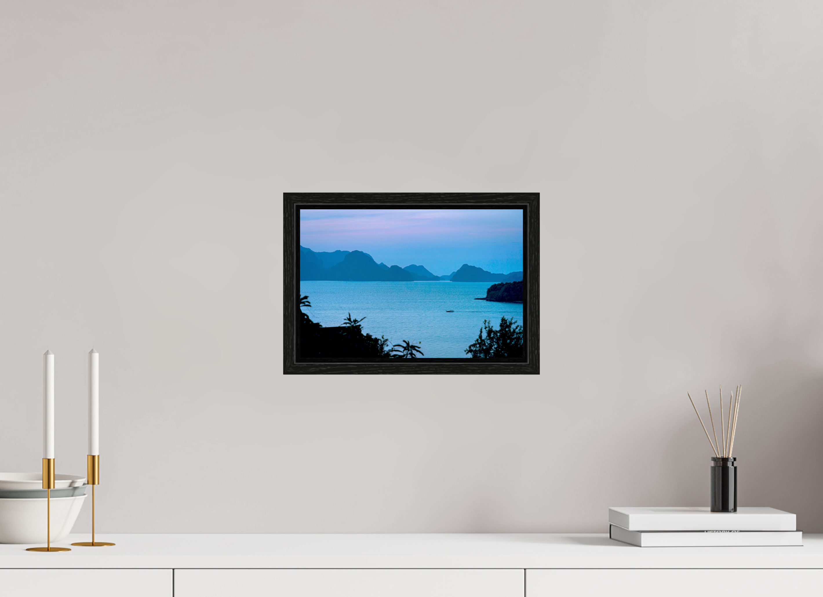 30 x 20 cm, Floater Frame Blue Silence at Dusk