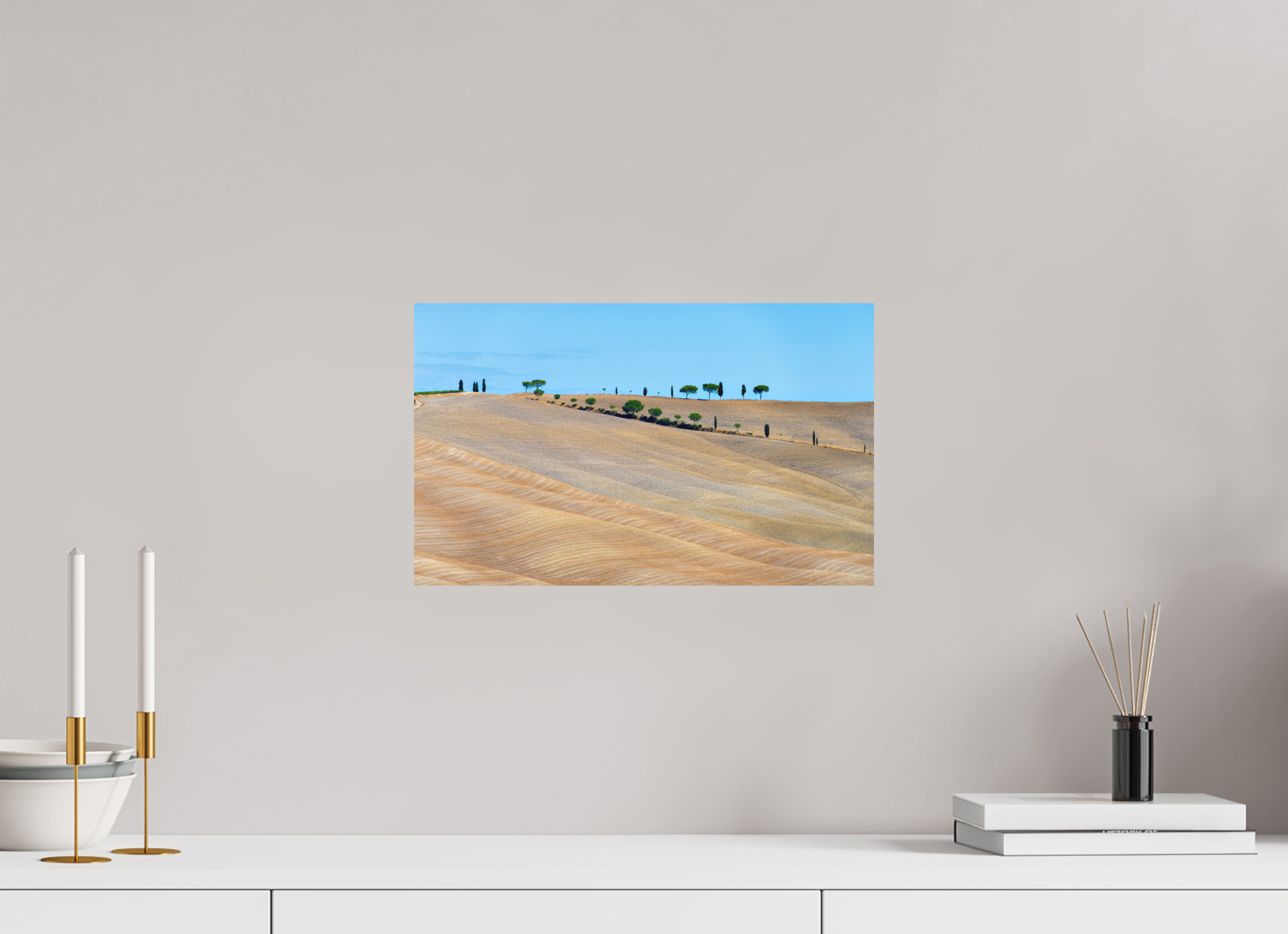 40.7 x 25 cm, Fine Art Print Smooth Waves of the Harvest, Tuscany, Italy