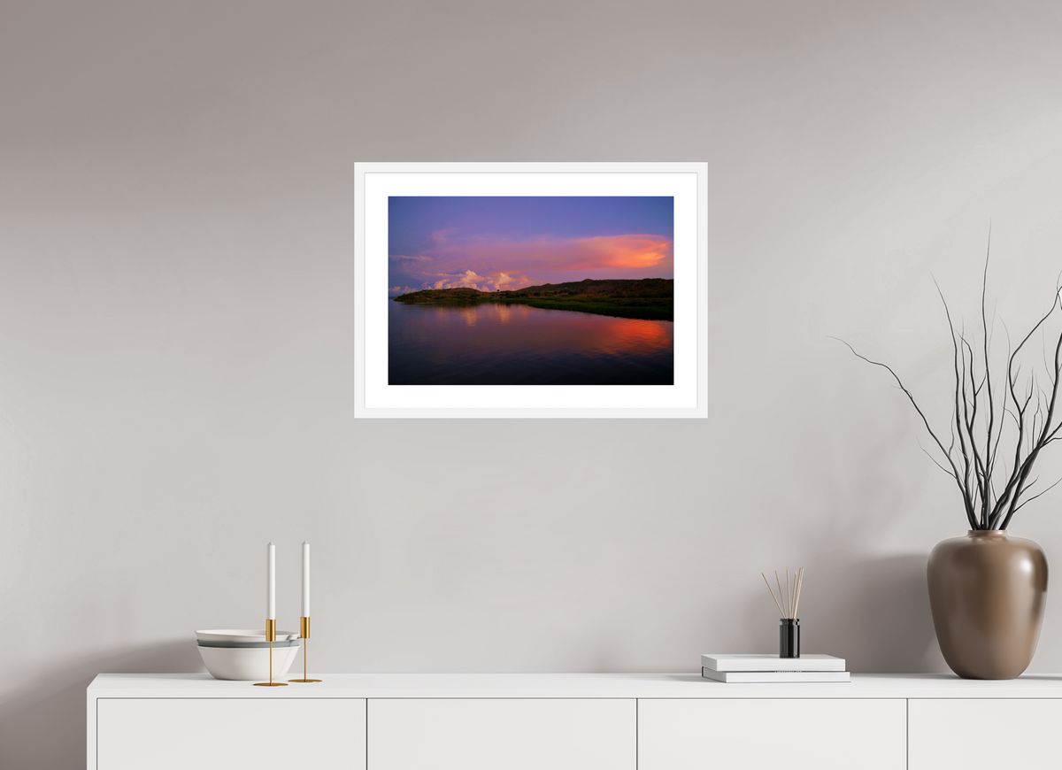 60 x 40 cm, Fine Art Print with Frame Sunrise Hues - Tanzania