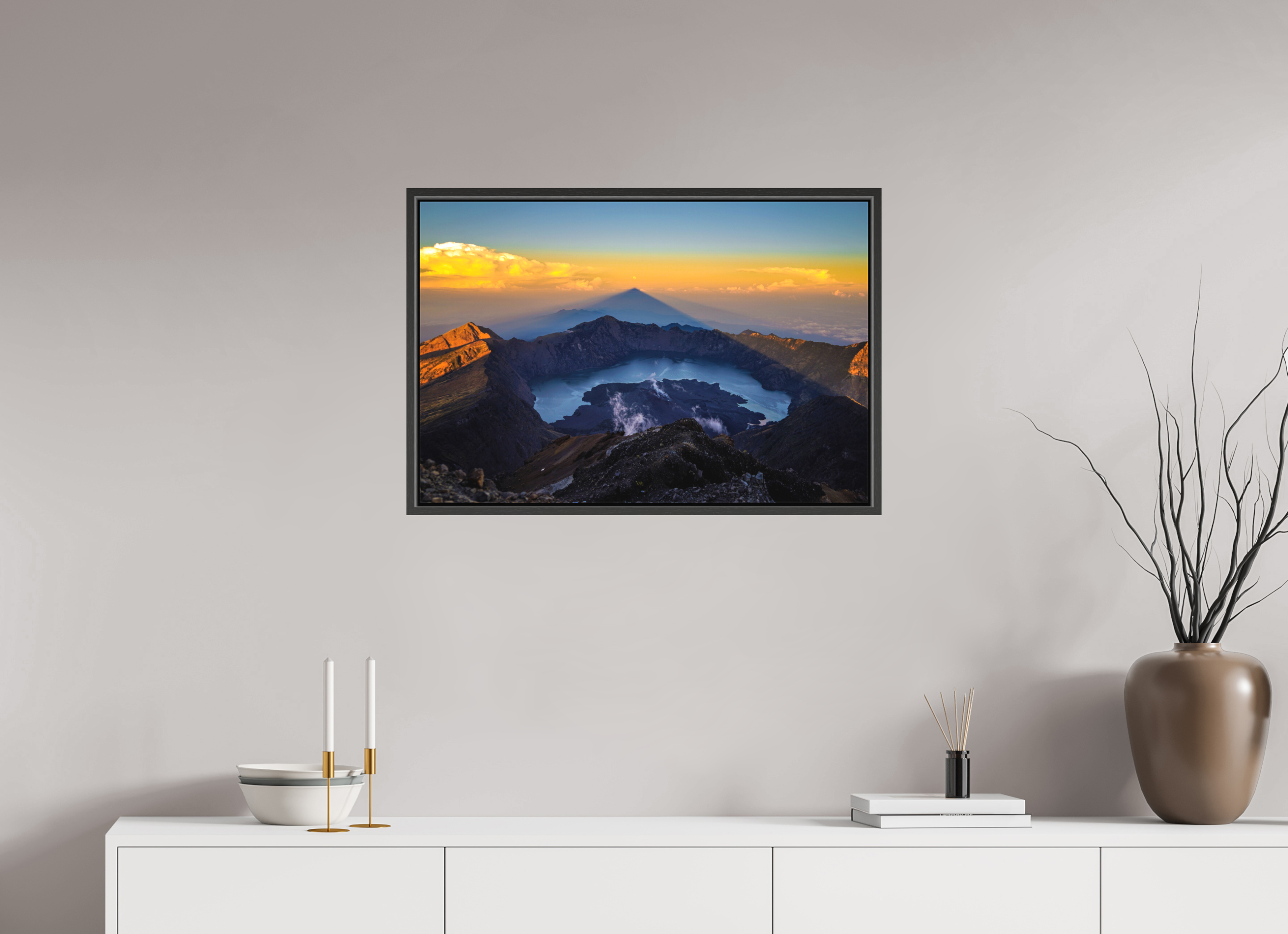 75 x 50 cm, Canvas Mount Rinjani's Caldera  - Lombok - Indonesia