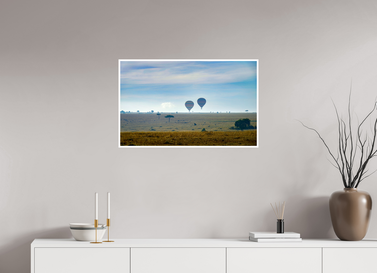 80.4 x 50 cm, Fujiflex High Gloss with 1 cm Border Hot-air Balloons over the Masai Mara - Kenya