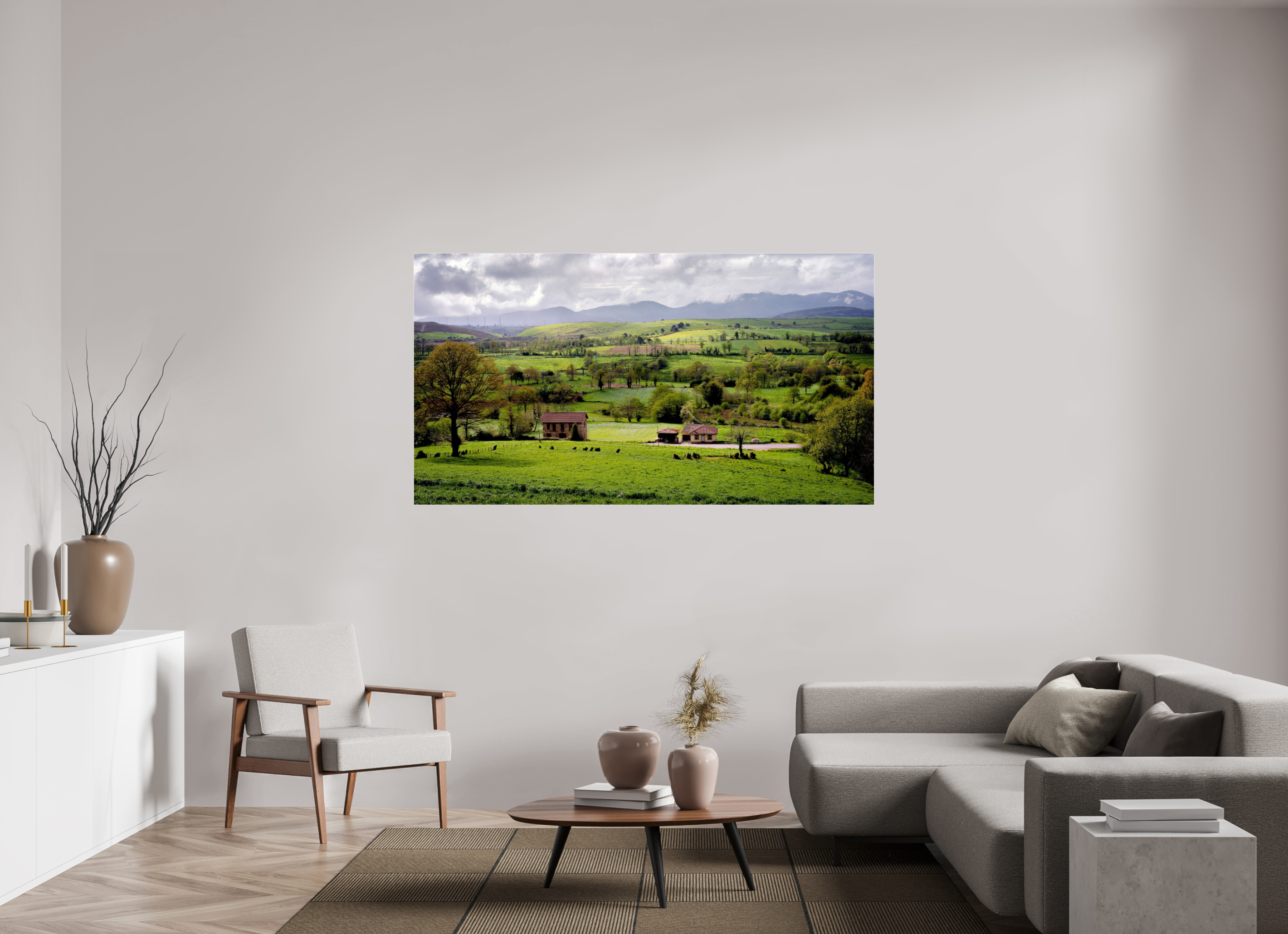 183.1 x 100 cm, Photo Print Under Acrylic Glass A Lush Hilly Countryside in Spain