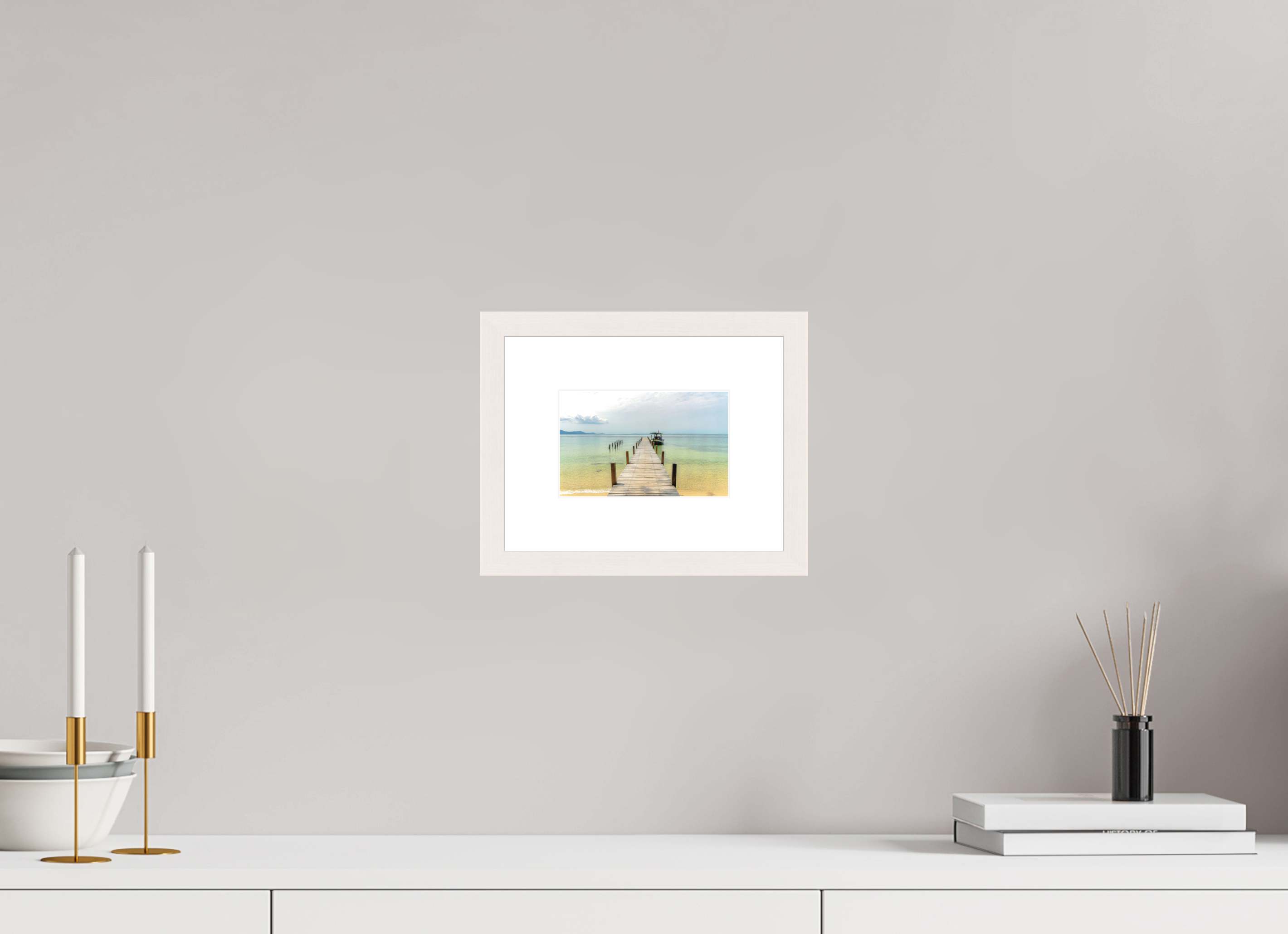 15.5 x 10 cm, Solid Wood Frame with Passe Partout Starfish Shores, Phú Quốc, Vietnam