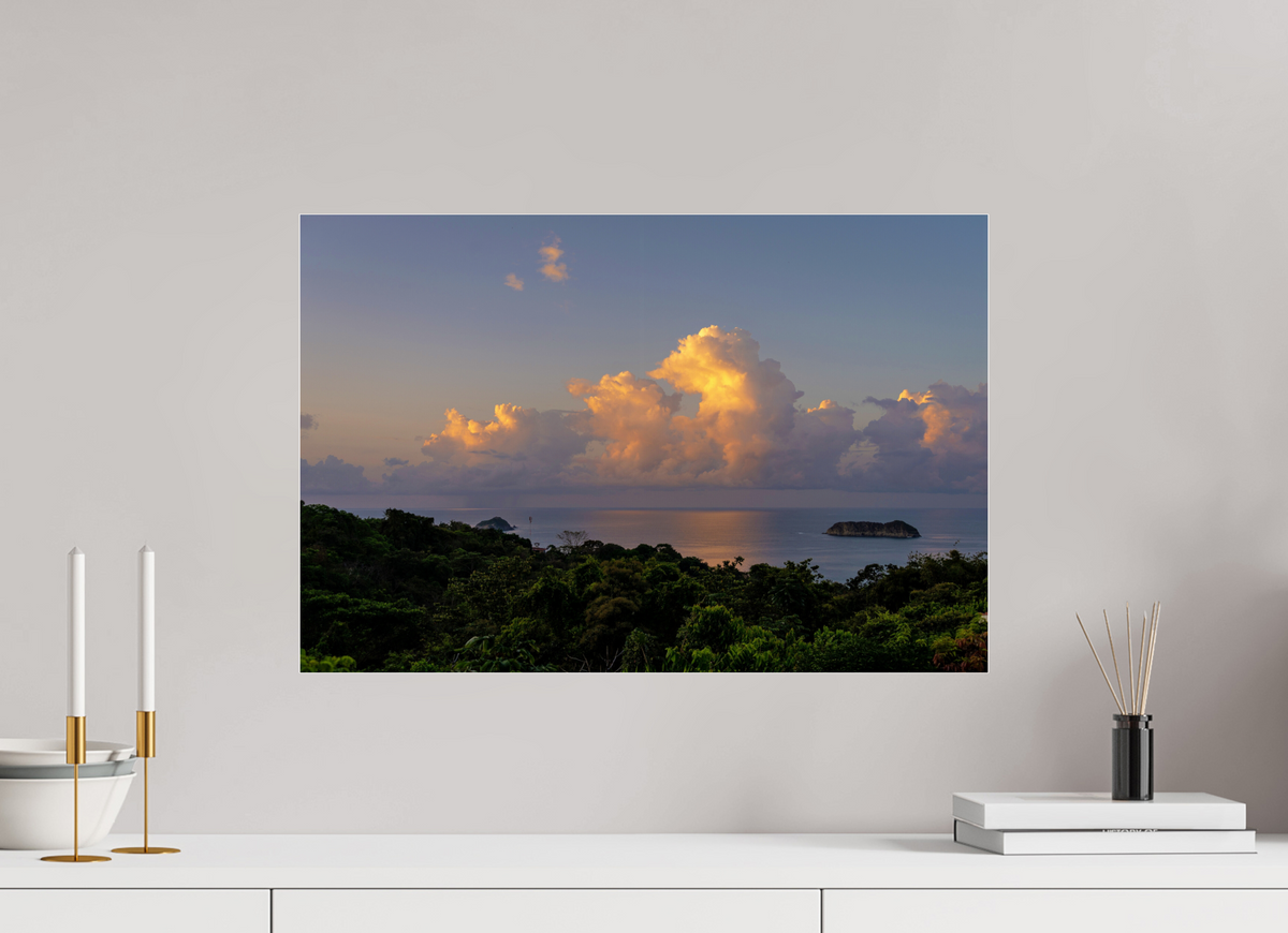 60 x 40 cm, Photo Print Under Acrylic Glass Morning Clouds - Costa Rica