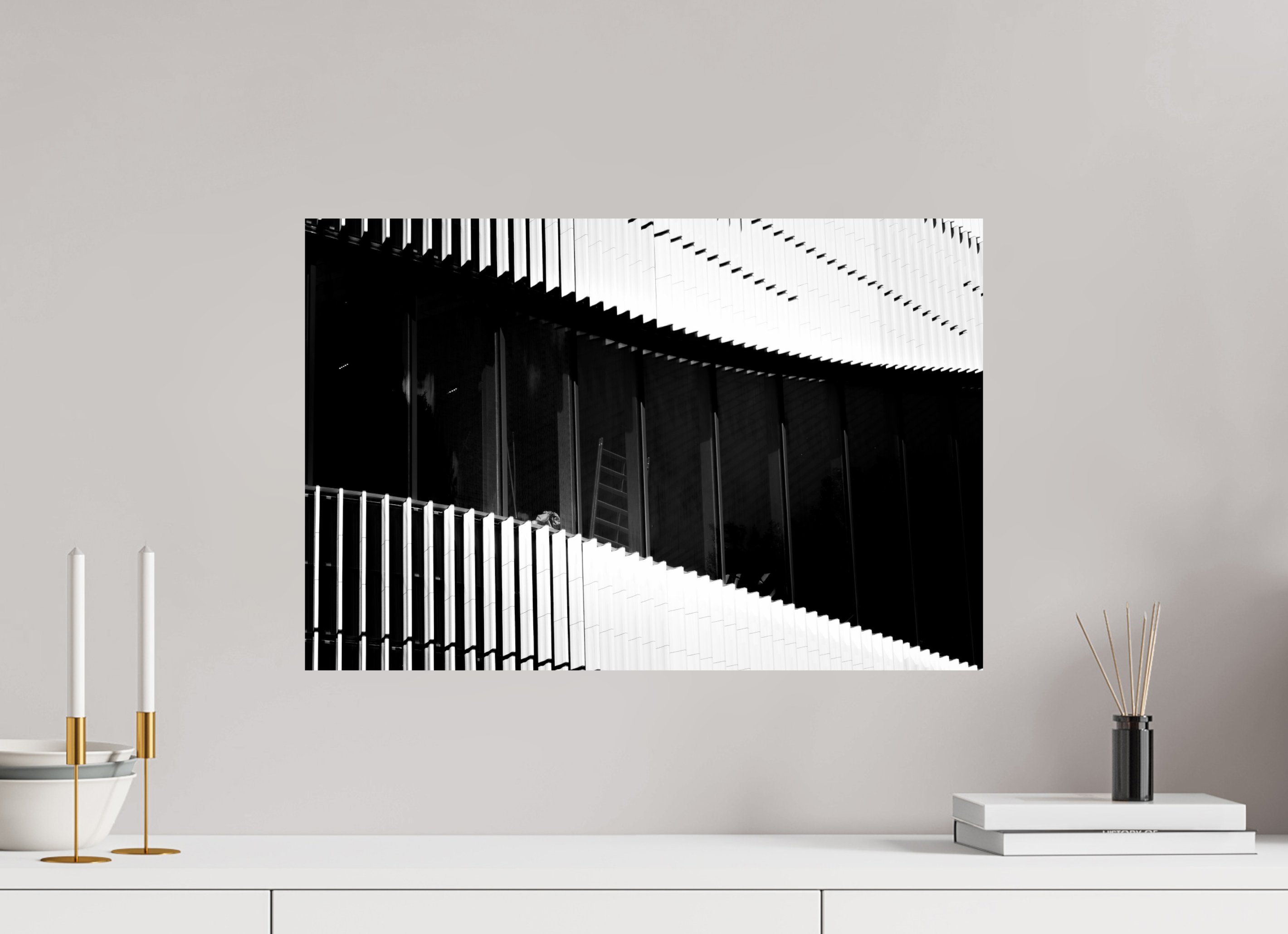 60 x 40 cm, Photo Print on Ilford Baryta Paper B&W The Ladder