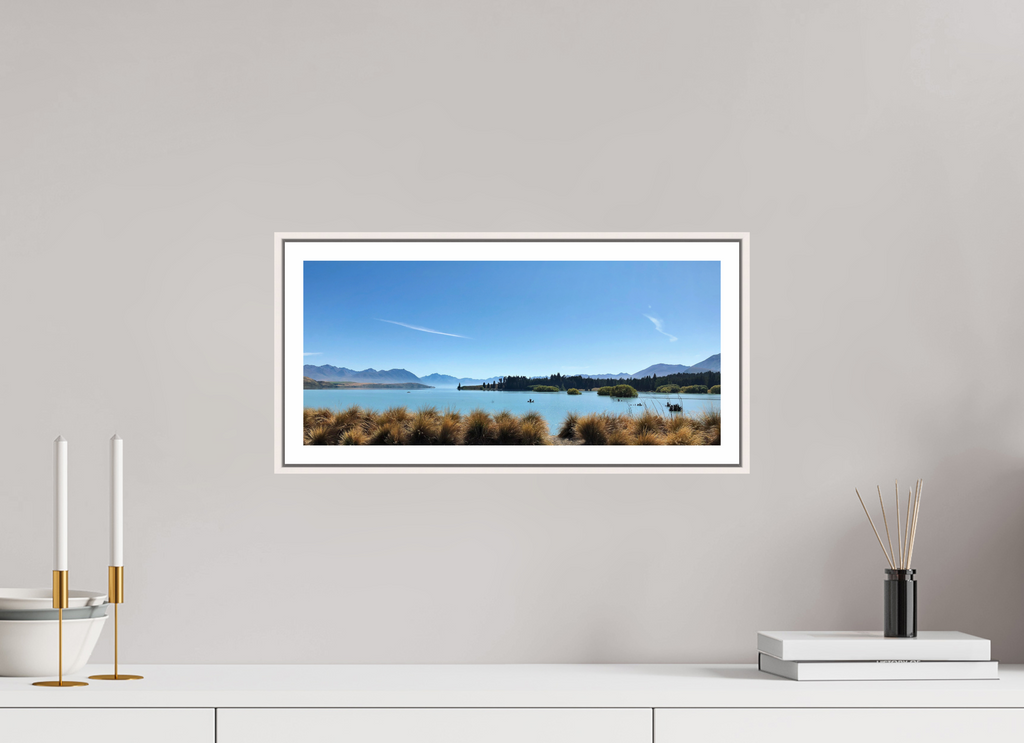45.2 x 20 cm, Fine Art Print On Framed Aluminum Dibond Lake Pukaki - New Zealand