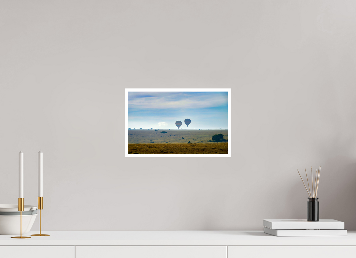 32.1 x 20 cm, Fujiflex High Gloss with 1 cm Border Hot-air Balloons over the Masai Mara - Kenya