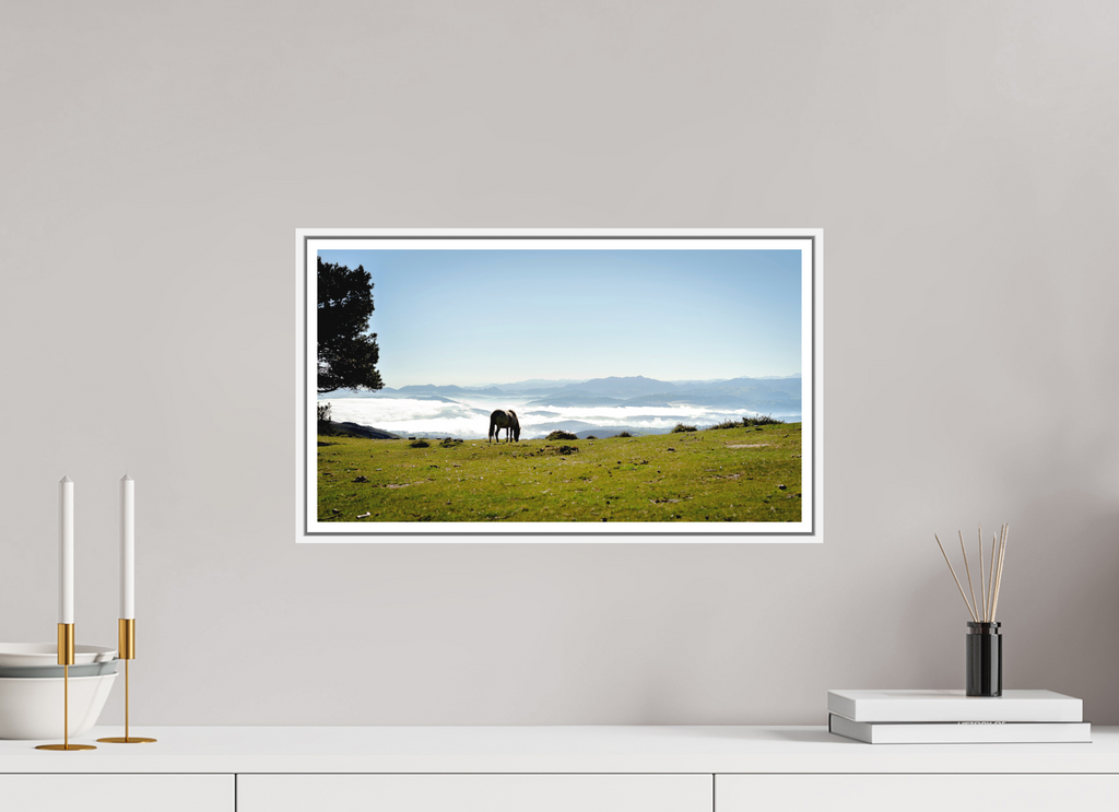 48 x 27 cm, Print on Forex with Frame A Horse with a View - Spain