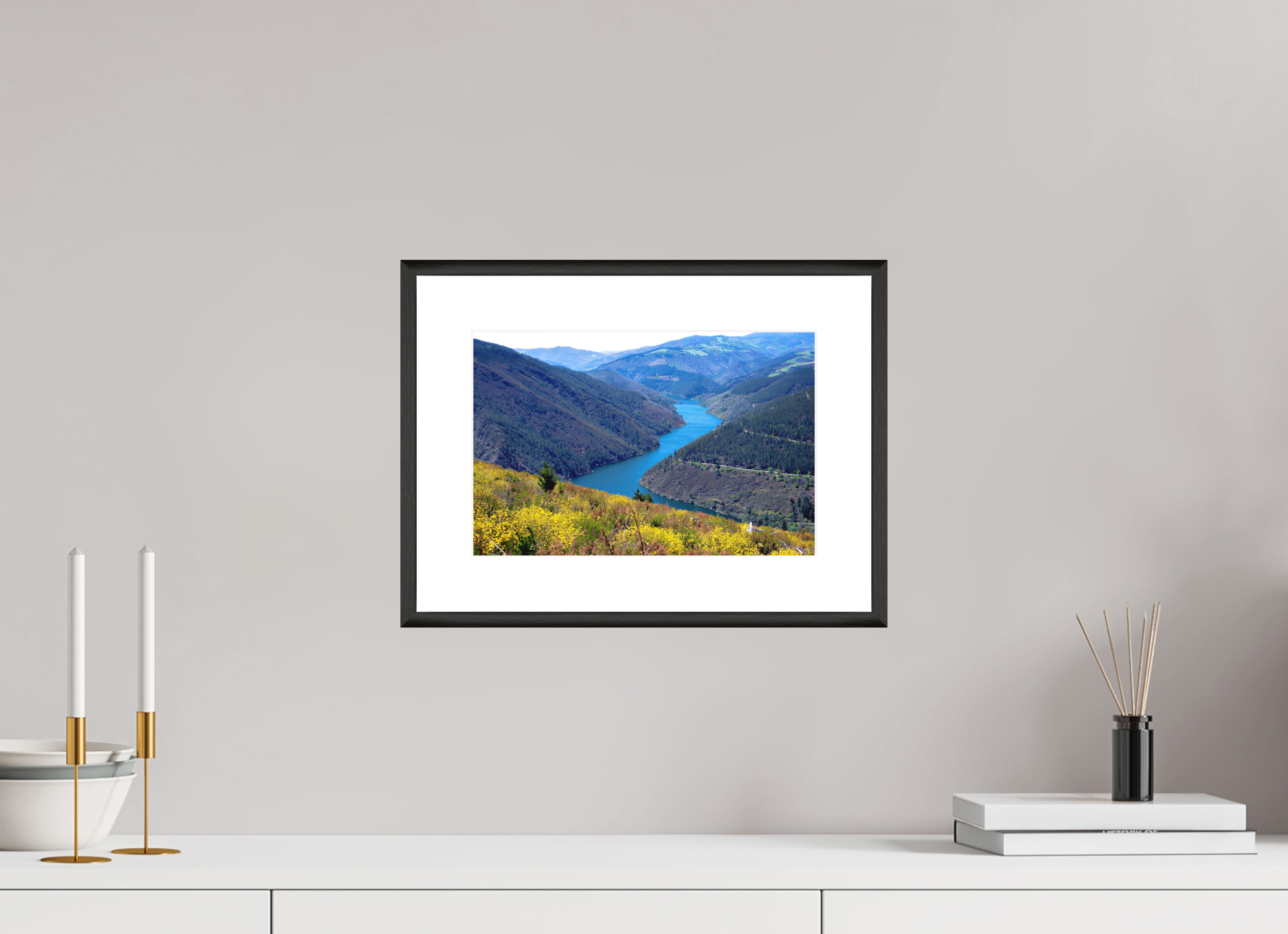 30.2 x 20 cm, Changeable Magnetic Frame - Hahnemühle Fineart Pearl Blue River