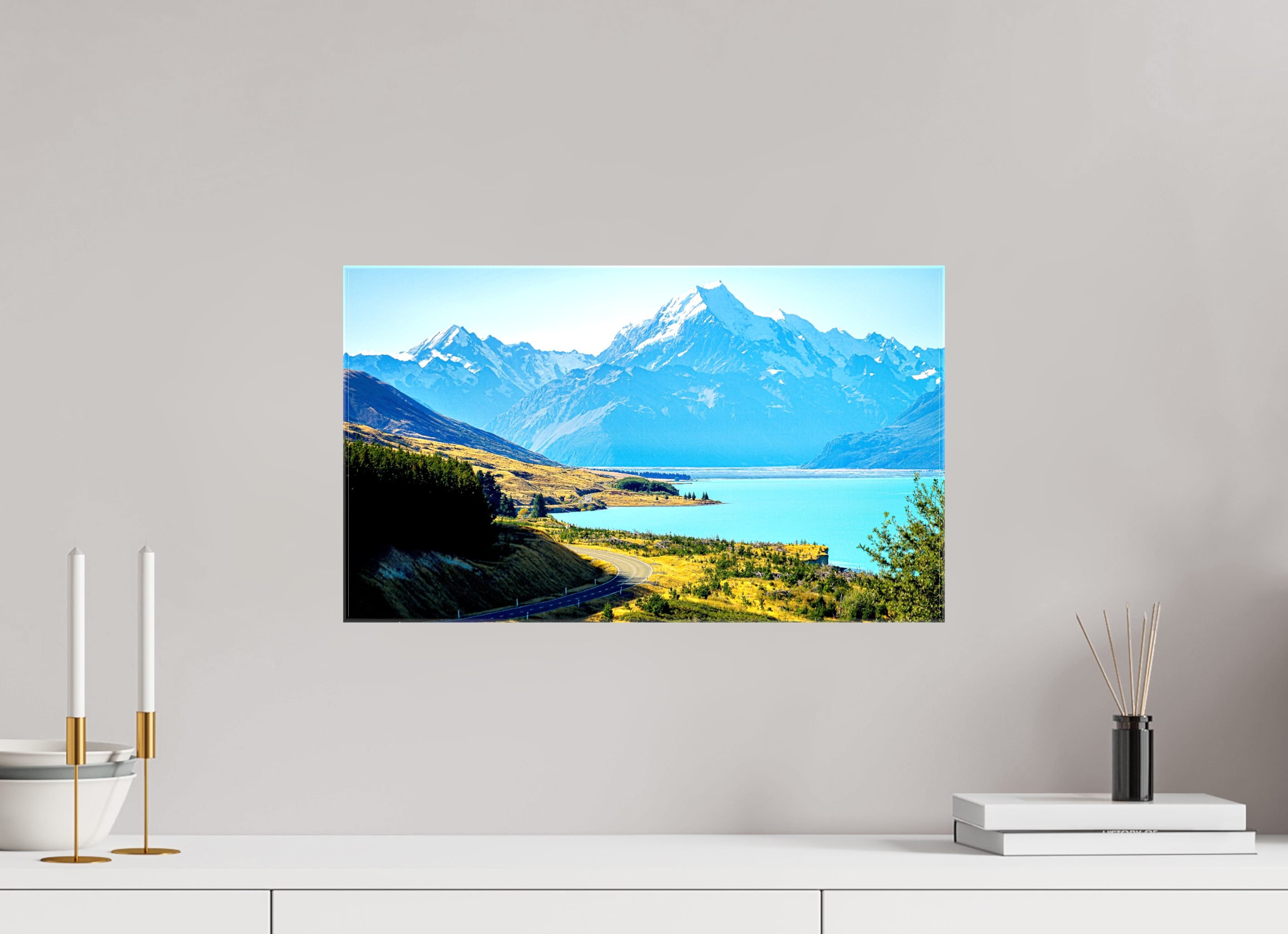 51.3 x 30 cm, Canvases Unframed Mount Cook Road - New Zealand