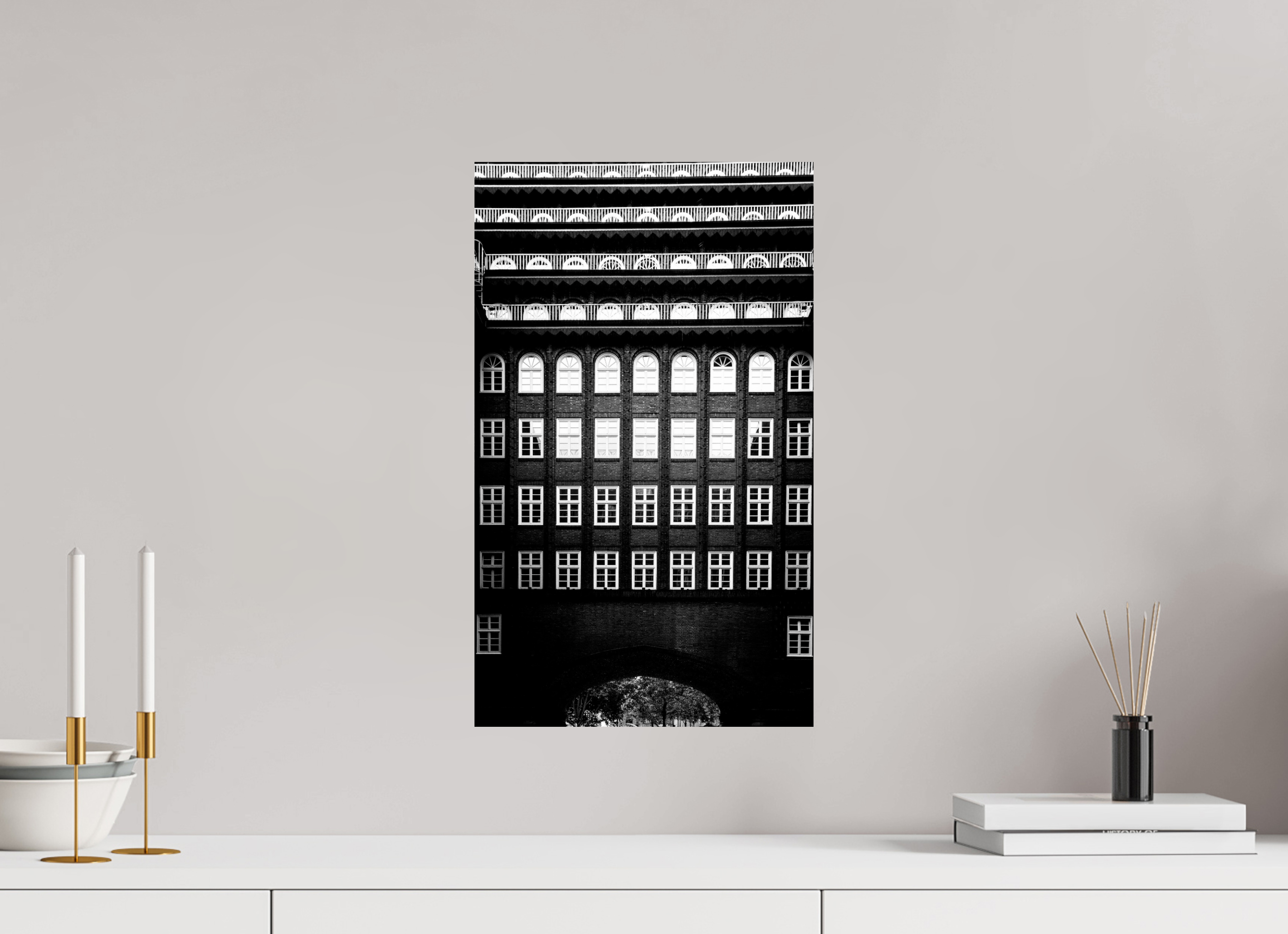 30 x 50 cm, Photo Print Baryta in Monochrome Chilehaus Expressionism, Hamburg, Germany