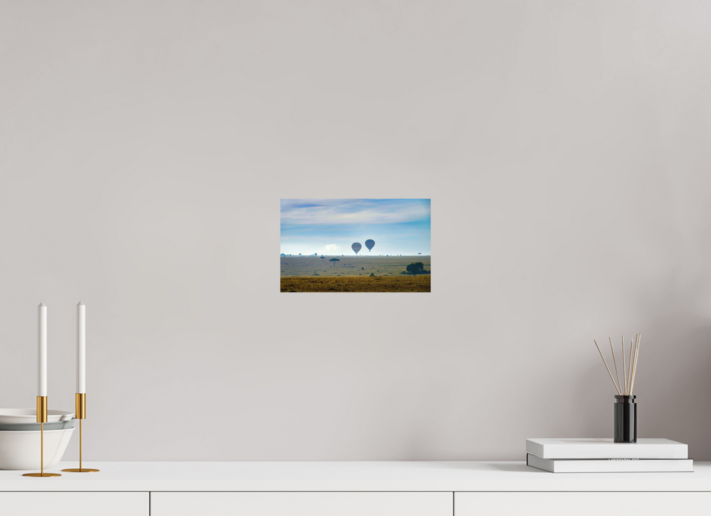 24.1 x 15 cm, Fine Art Print Smooth Hot-air Balloons over the Masai Mara - Kenya