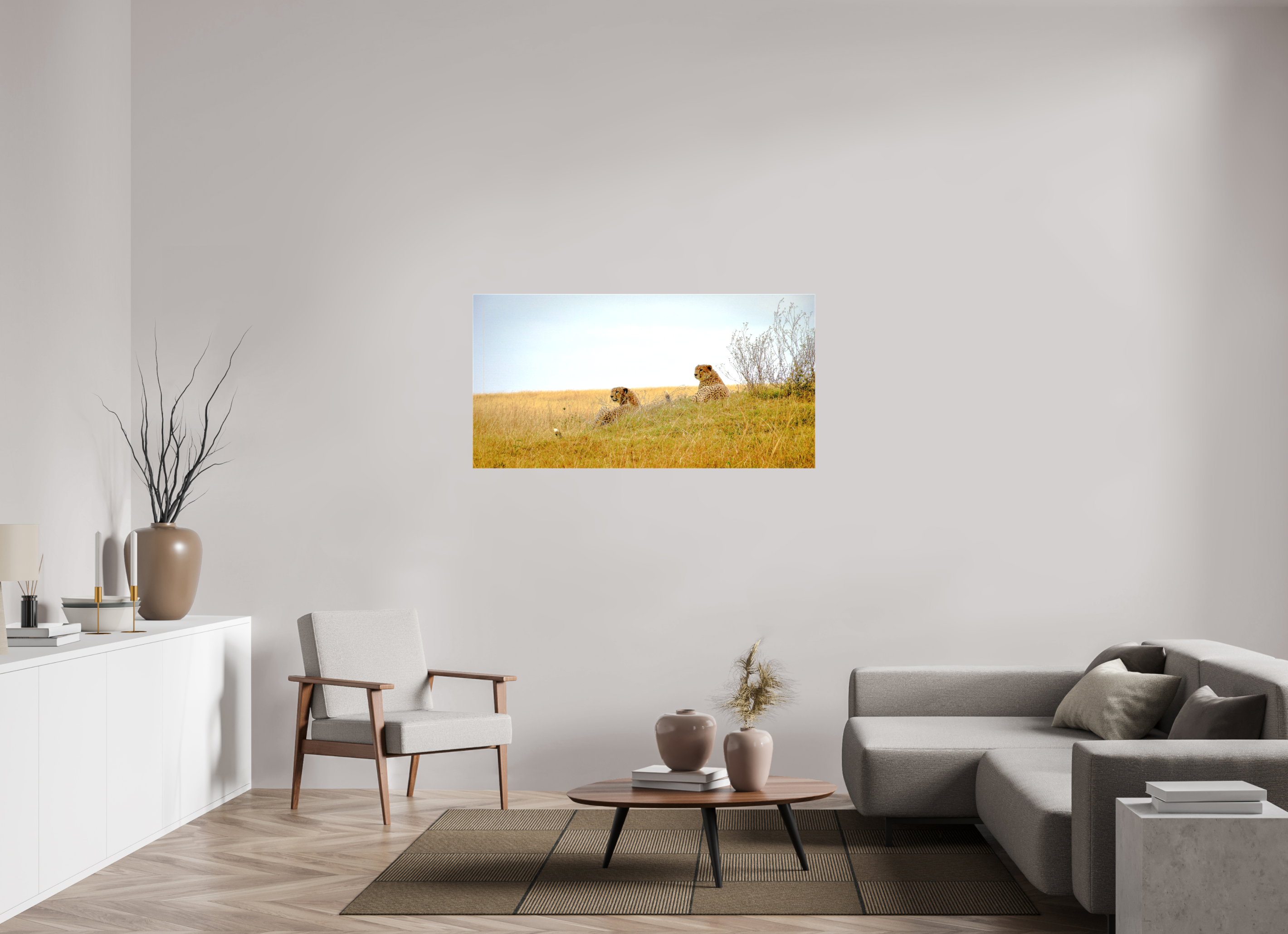138.5 x 70 cm, Canvases Unframed Cheetah Connection