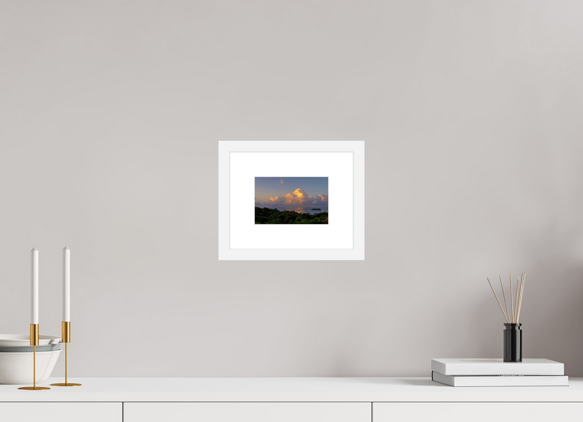 15 x 10 cm, Fine Art Print with Frame Morning Clouds - Costa Rica