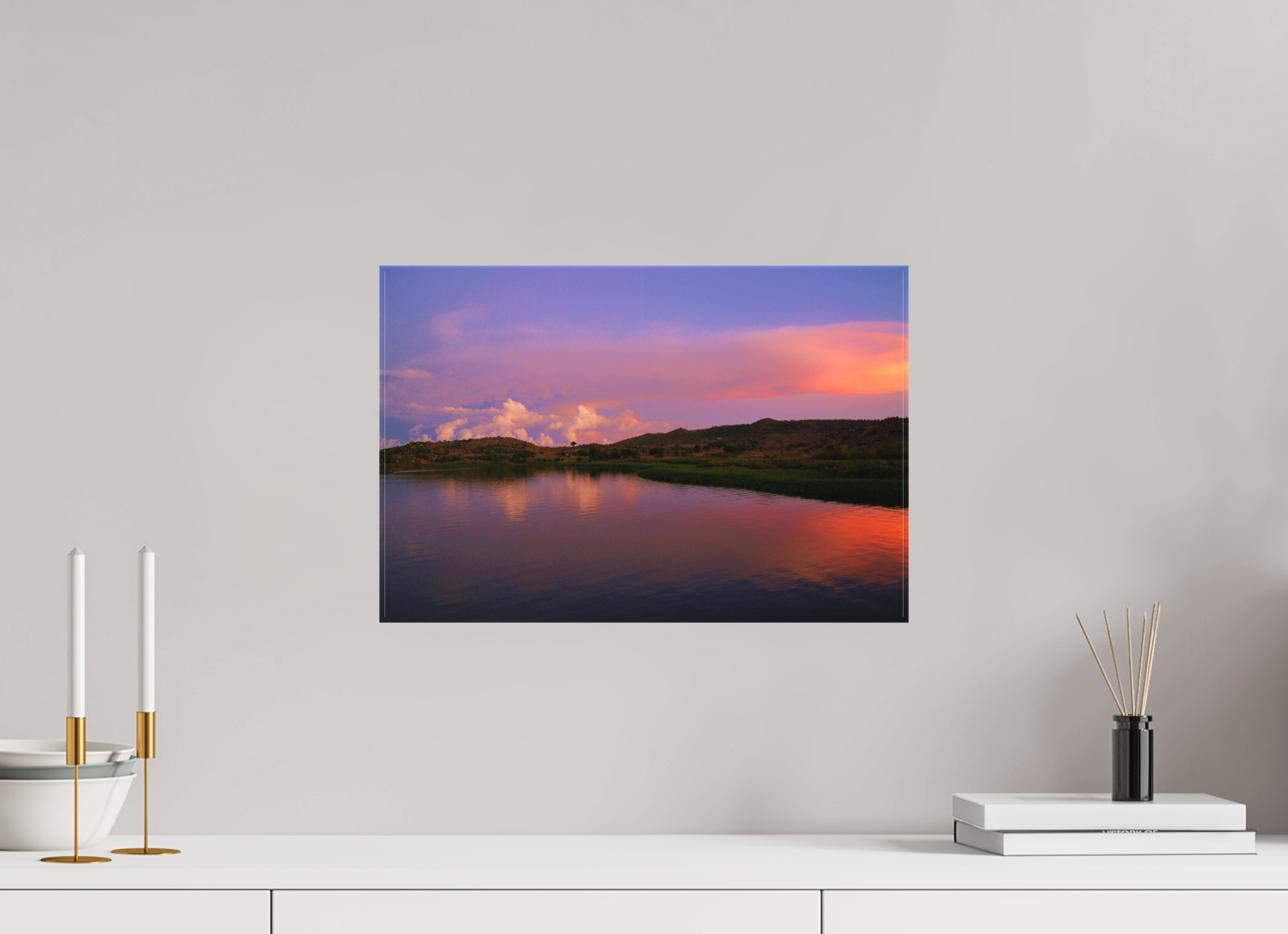 45 x 30 cm, Matte Canvas on Stretcher Frame Sunrise Hues - Tanzania