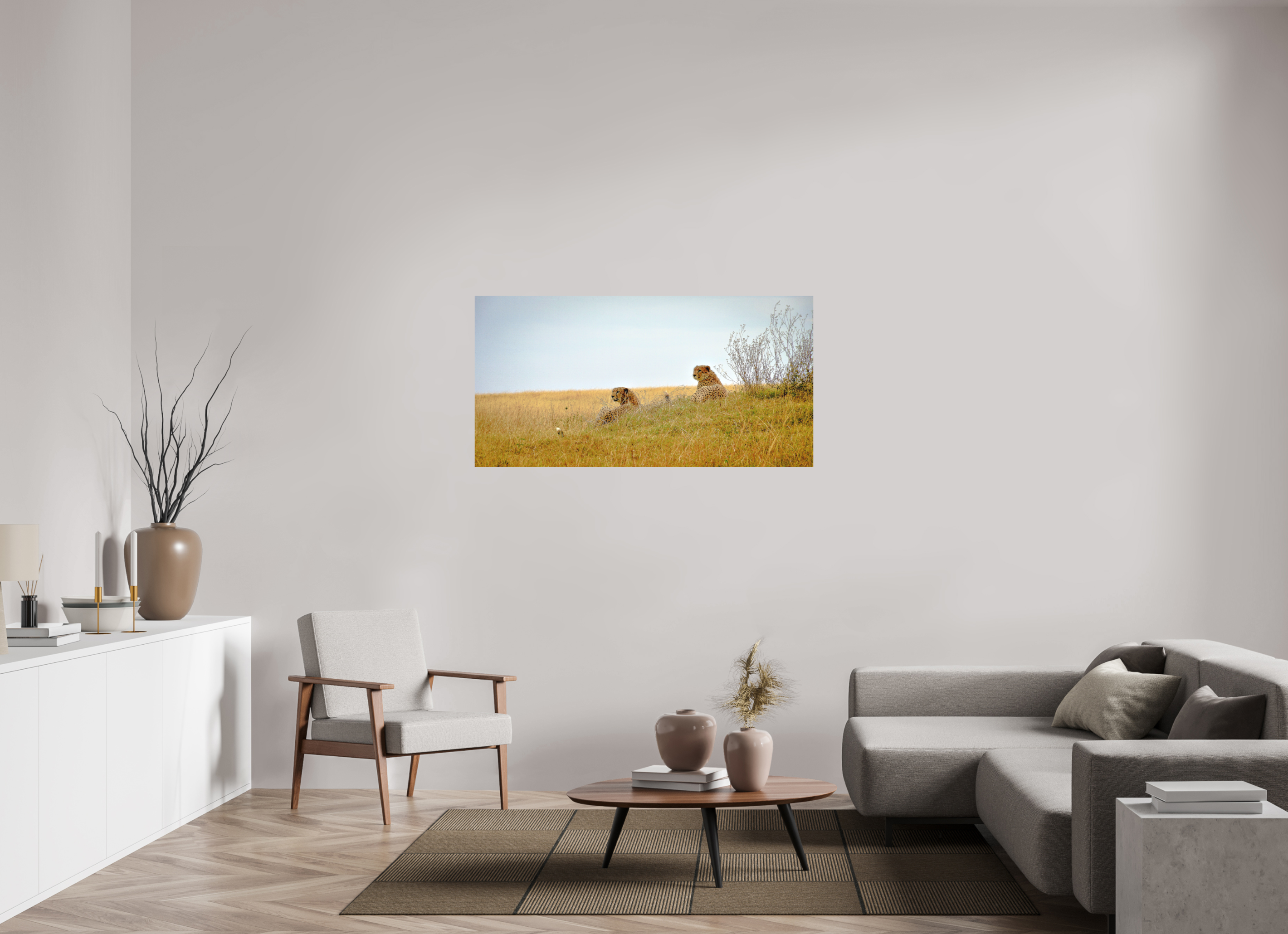 138.5 x 70 cm, Fine Art Print Smooth Cheetah Connection
