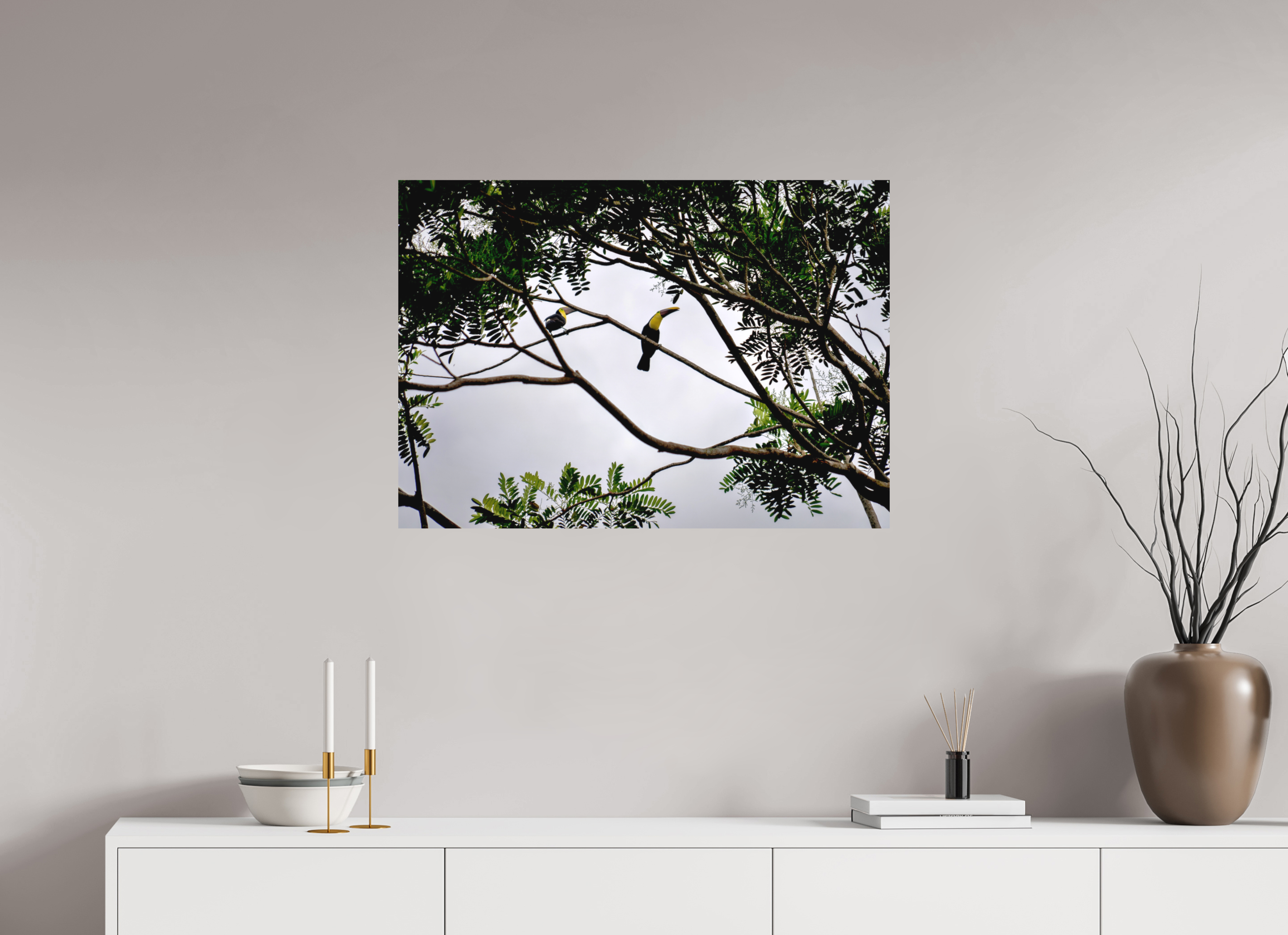 84.7 x 60 cm, Fine Art Print Smooth A Hornbill on a Branch