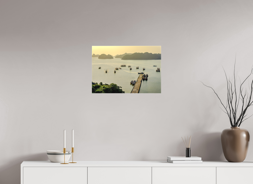 59.1 x 40 cm, Matte Canvas on Stretcher Frame Golden Harbour – Cat Ba Island, Vietnam