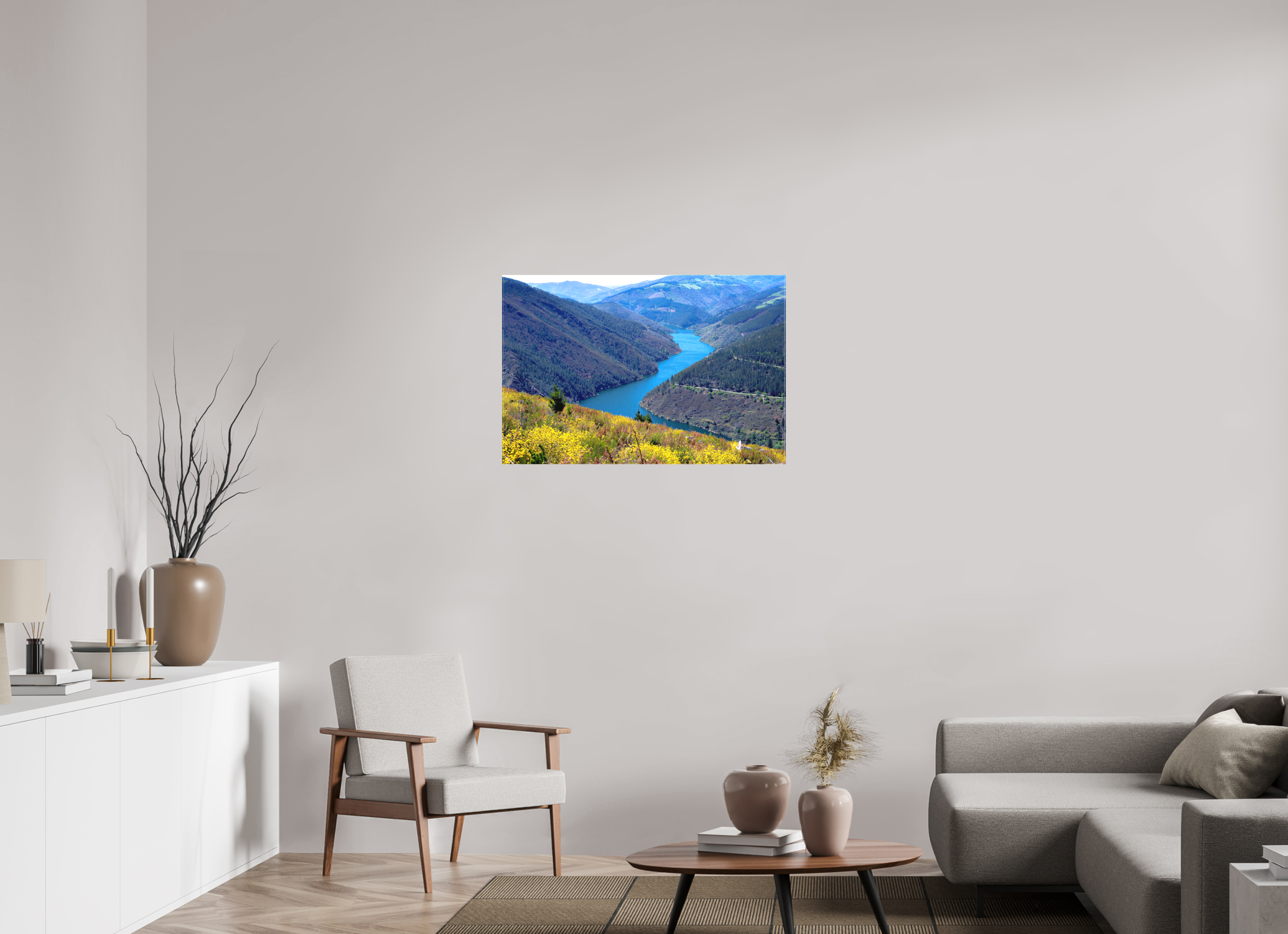 90.6 x 60 cm, Matte Canvas on Stretcher Frame Blue River