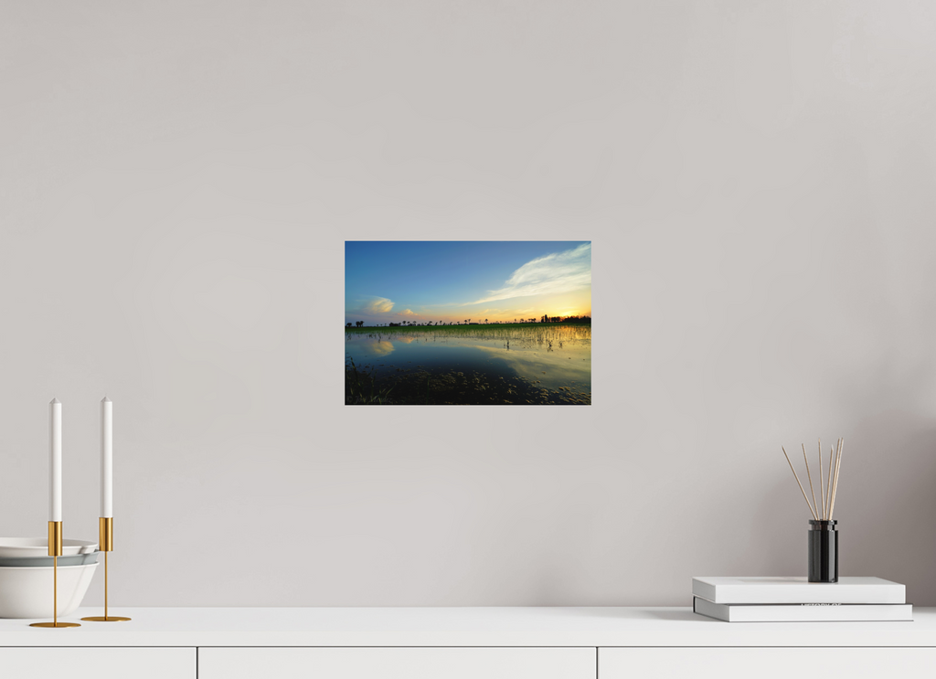 30 x 20 cm, Fine Art Print Smooth Rice Fields at Dusk