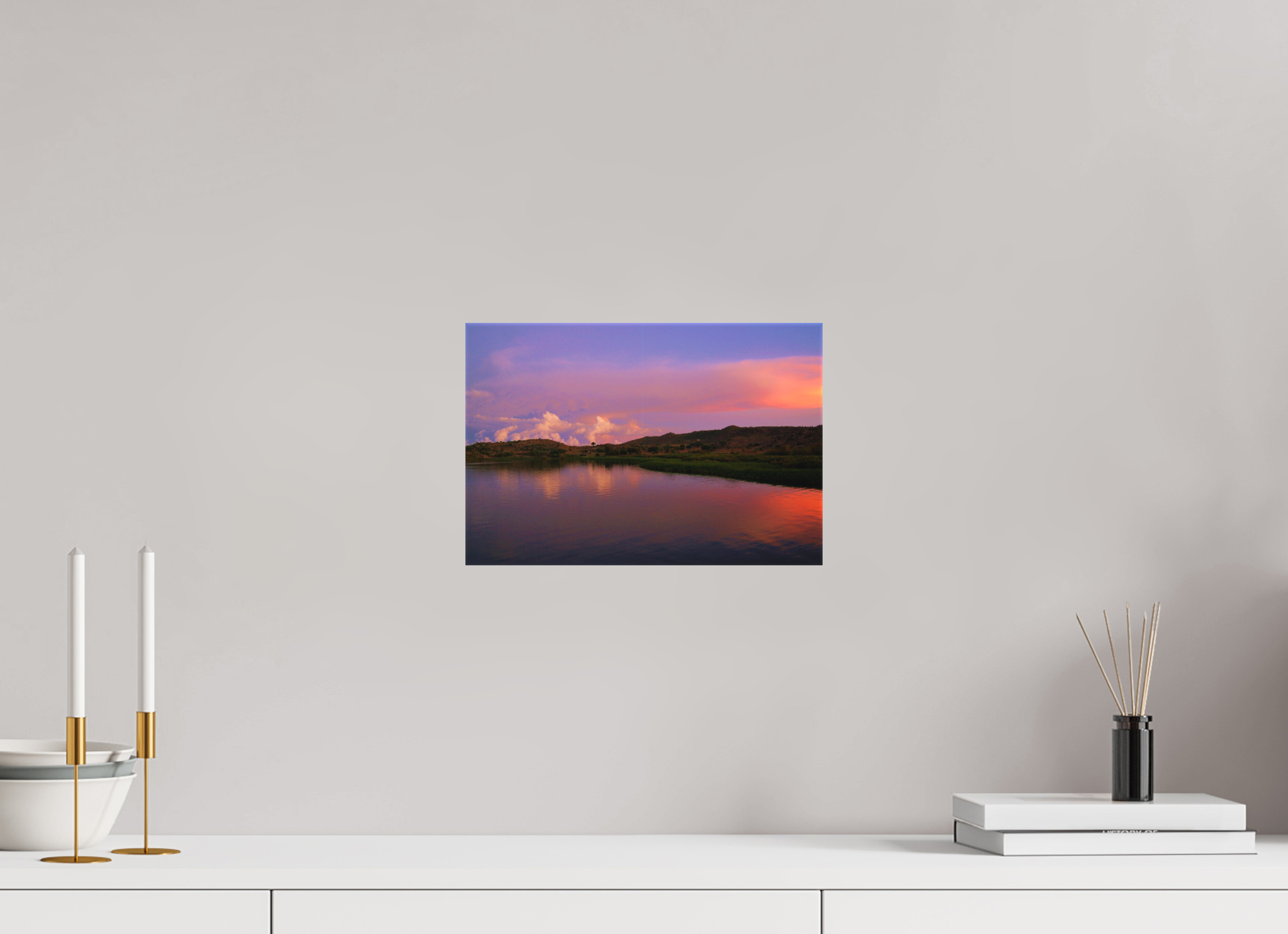 30 x 20 cm, Matte Canvas on Stretcher Frame Sunrise Hues - Tanzania