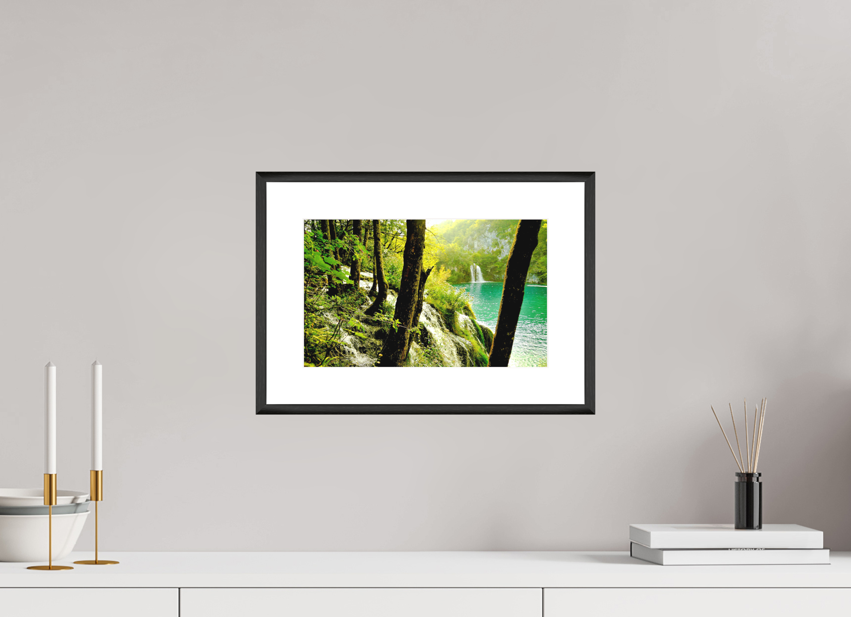 32.5 x 20 cm, Changeable Magnetic Frame - Hahnemühle Fineart Pearl A Lush Forest in Tears