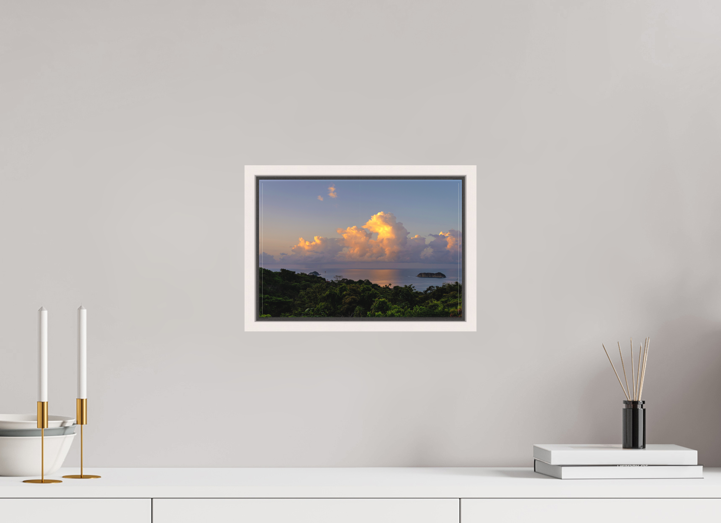 30 x 20 cm, Matte Canvas 15 mm Frame Morning Clouds - Costa Rica