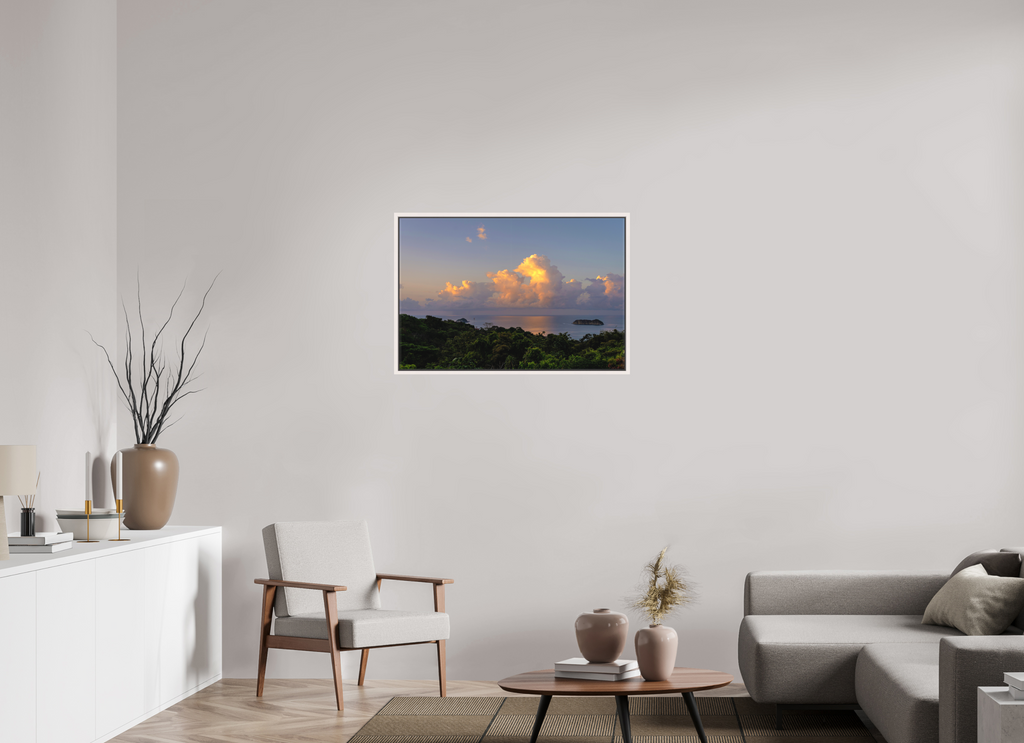 90 x 60 cm, Matte Canvas 15 mm Frame Morning Clouds - Costa Rica