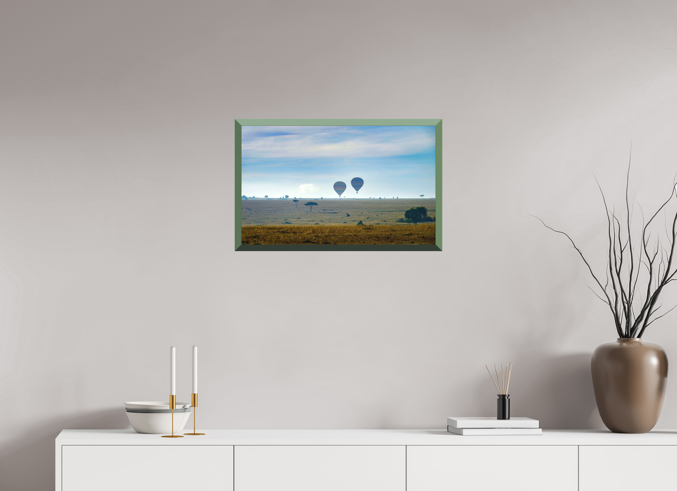 64.3 x 40 cm, Whitewall Design Edition Hot-air Balloons over the Masai Mara - Kenya