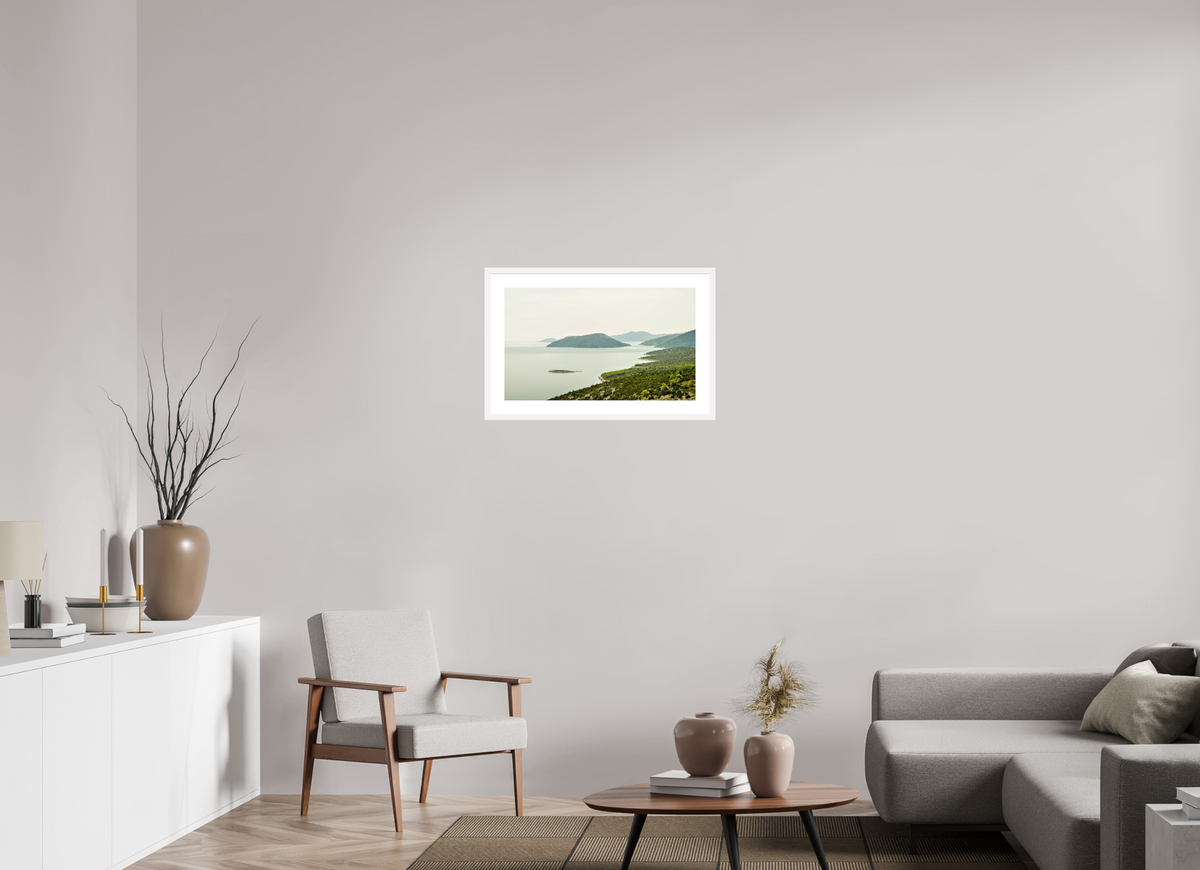 67.1 x 40 cm, Fine Art Print with Frame Floating Islands - Croatia