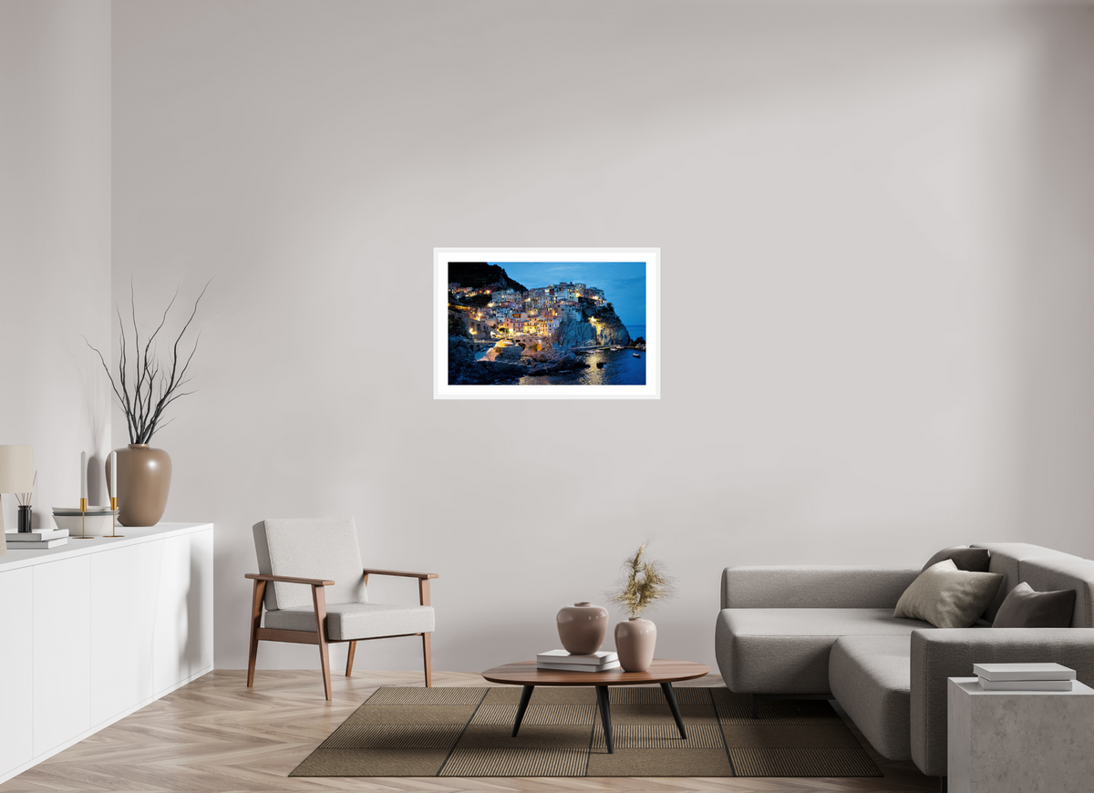 95.9 x 60 cm, Fine Art Print with Frame Manarola Harbour