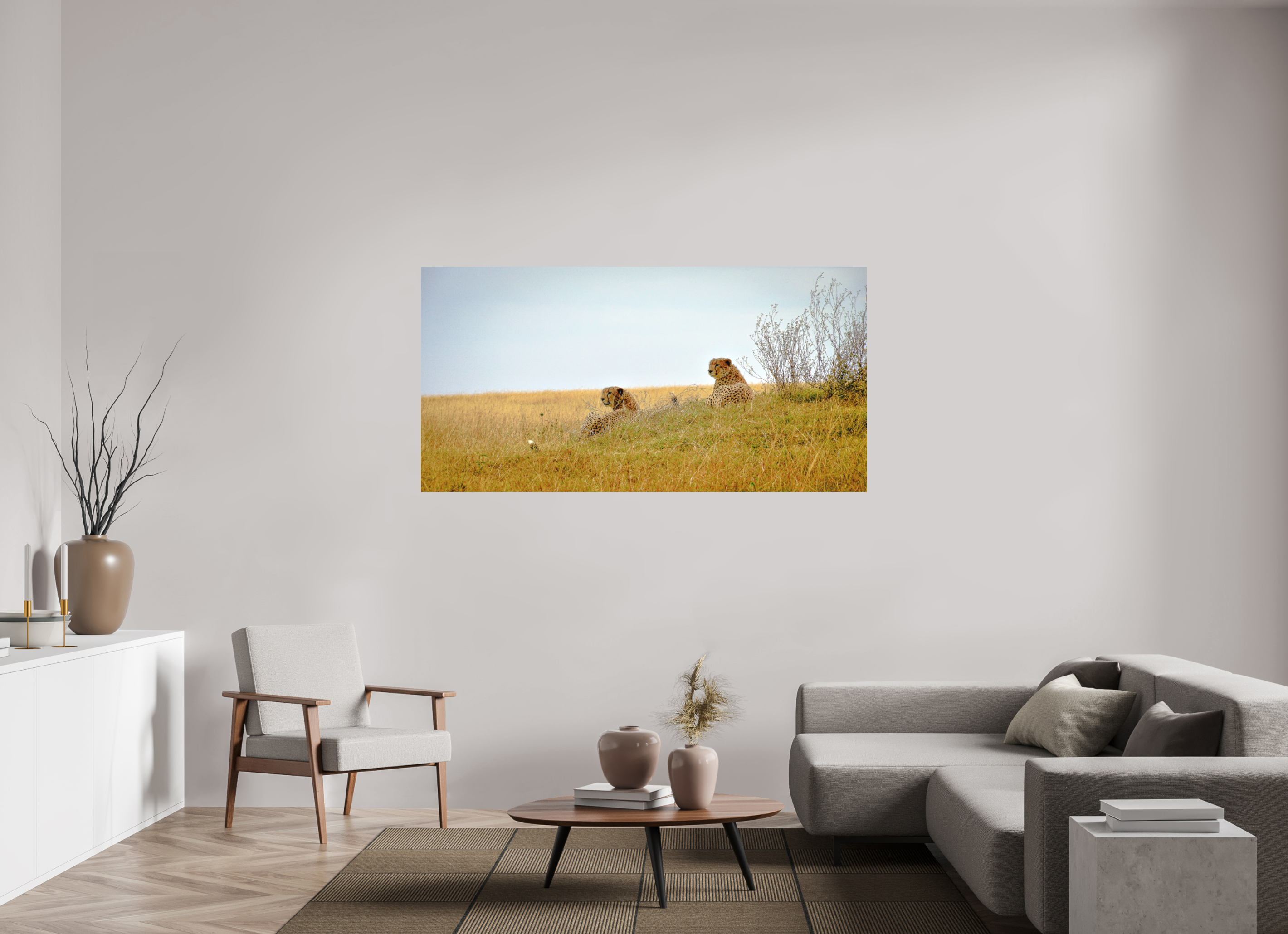 178 x 90 cm, Fine Art Print Smooth Cheetah Connection