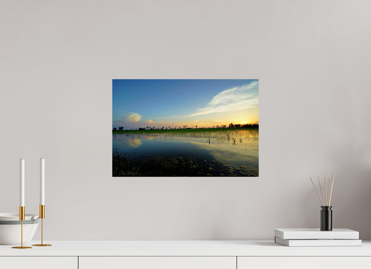 45 x 30 cm, Photo Print On Fuji Crystal DP II Rice Fields at Dusk