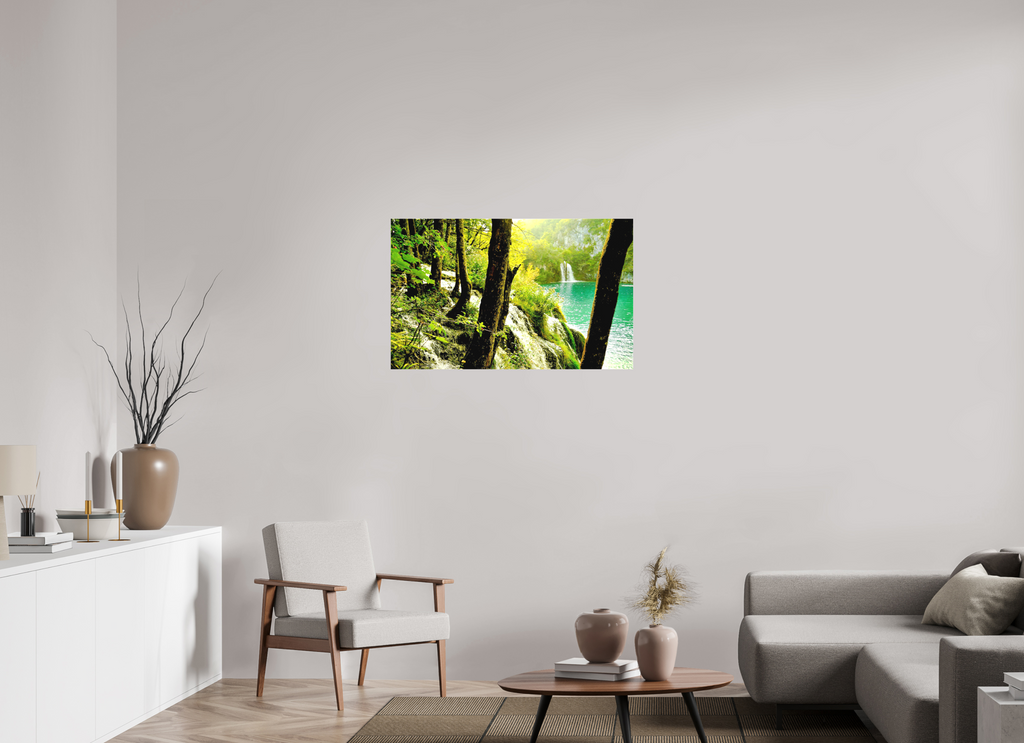 97.4 x 60 cm, Matte Canvas on Stretcher Frame Emerald Cascades