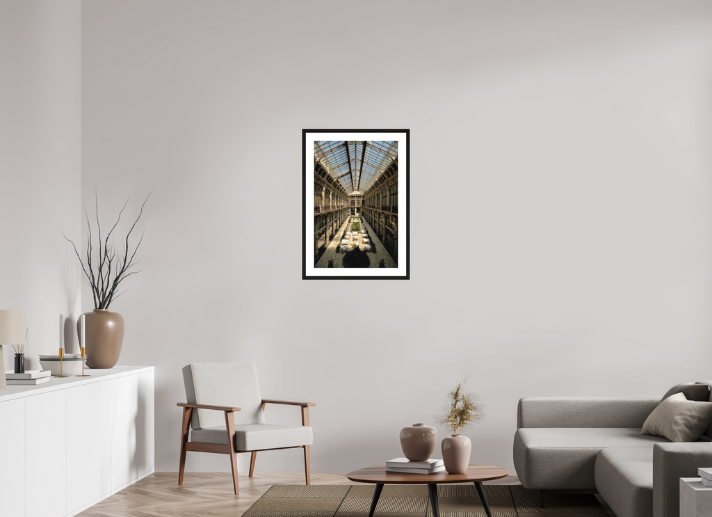 50 x 75 cm, Smooth Natural Paper Print with Frame Beneath the Glass Vault