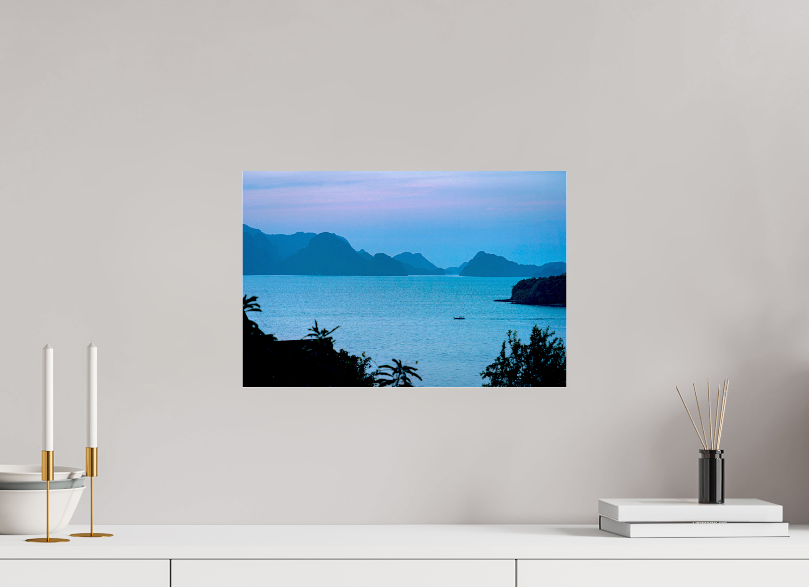 45 x 30 cm, Photo Print Under Acrylic Glass Blue Silence at Dusk