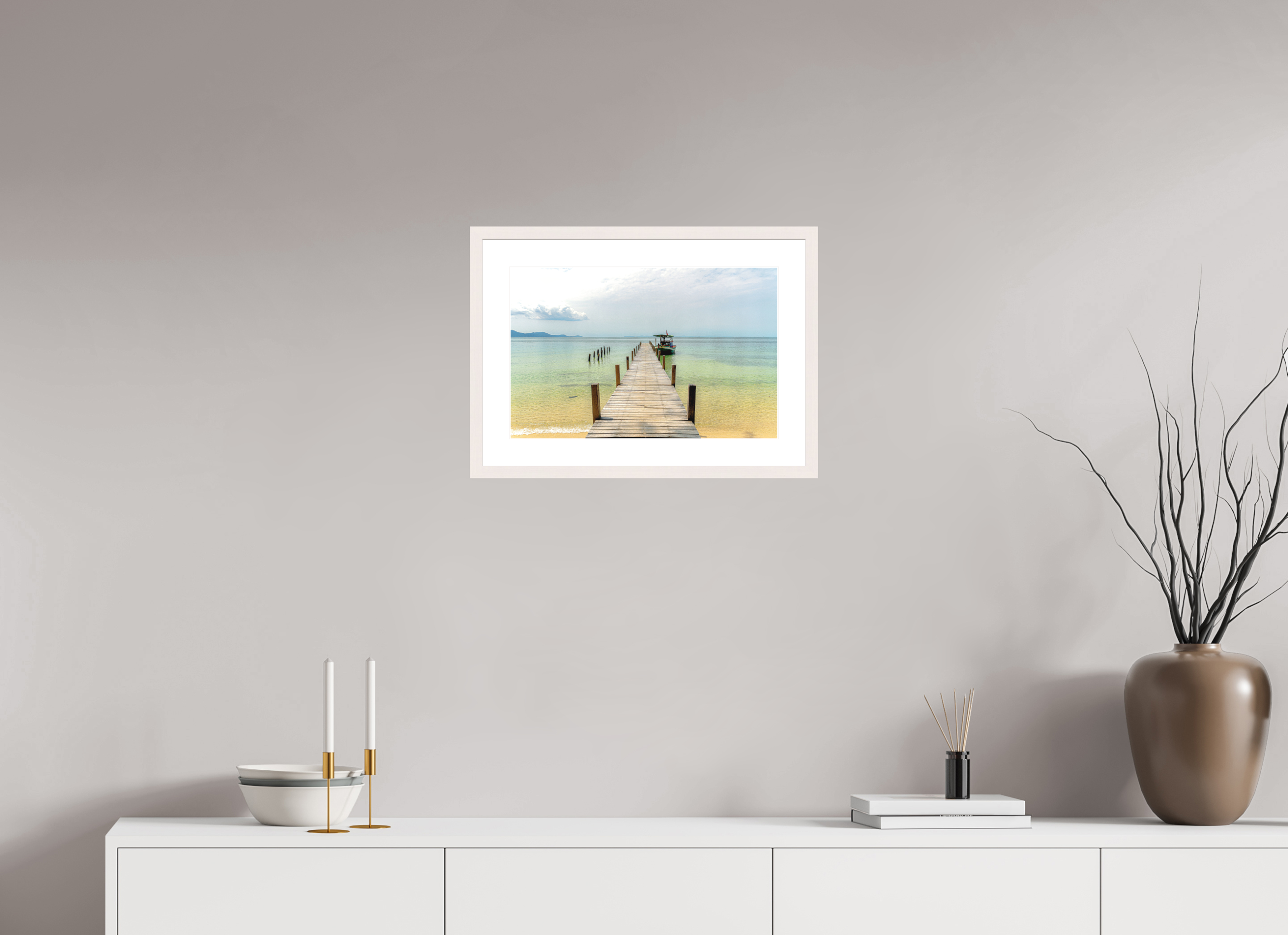 46.4 x 30 cm, Solid Wood Frame with Passe Partout Starfish Shores, Phú Quốc, Vietnam