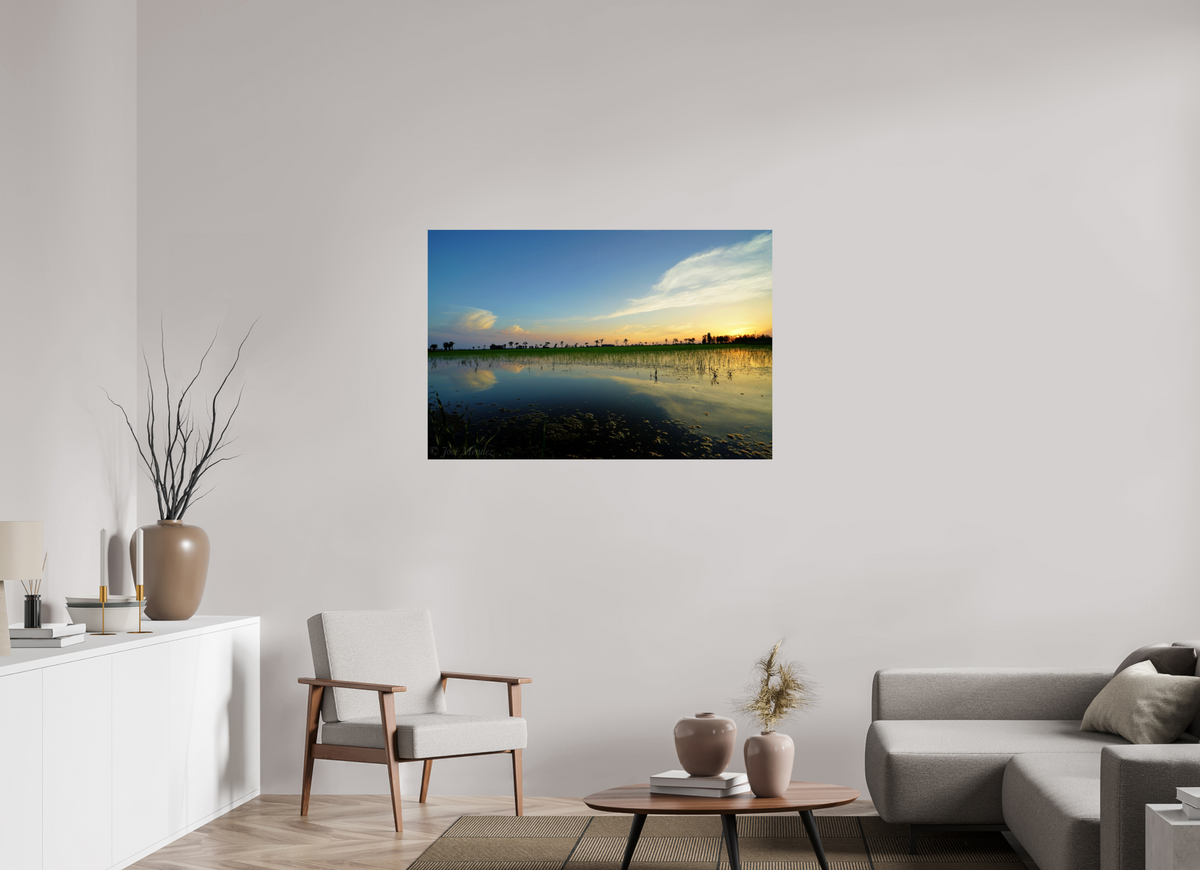 120 x 80 cm, Photo Print On Fuji Crystal DP II Rice Fields at Dusk