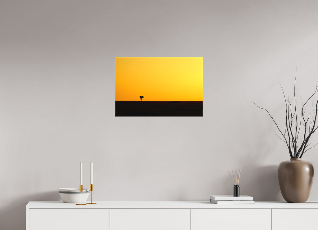 60 x 40 cm, Matte Canvas on Stretcher Frame Golden Sky over the African Savannah