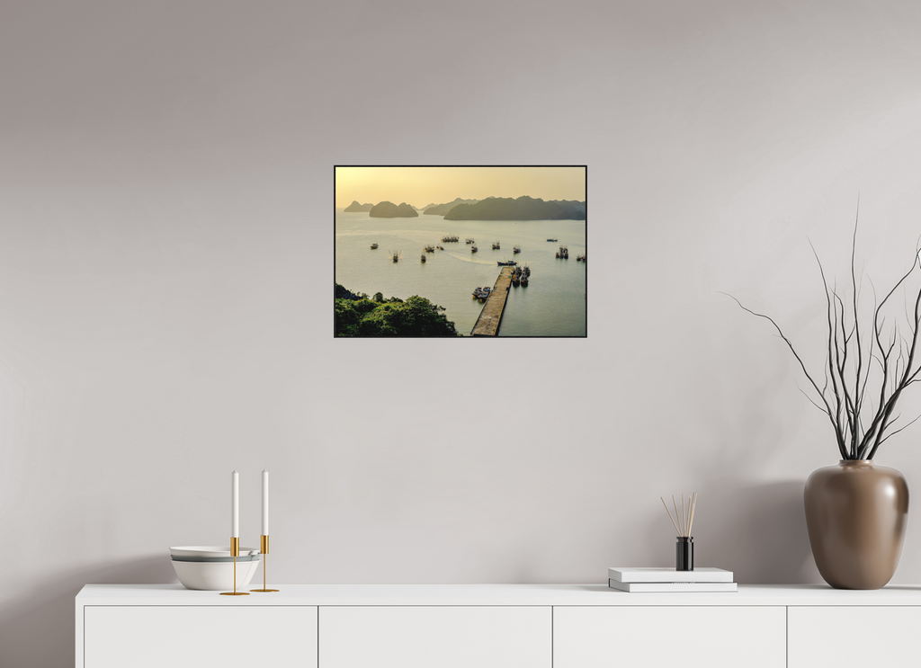 59.1 x 40 cm, Solid Wood Artbox Golden Harbour – Cat Ba Island, Vietnam