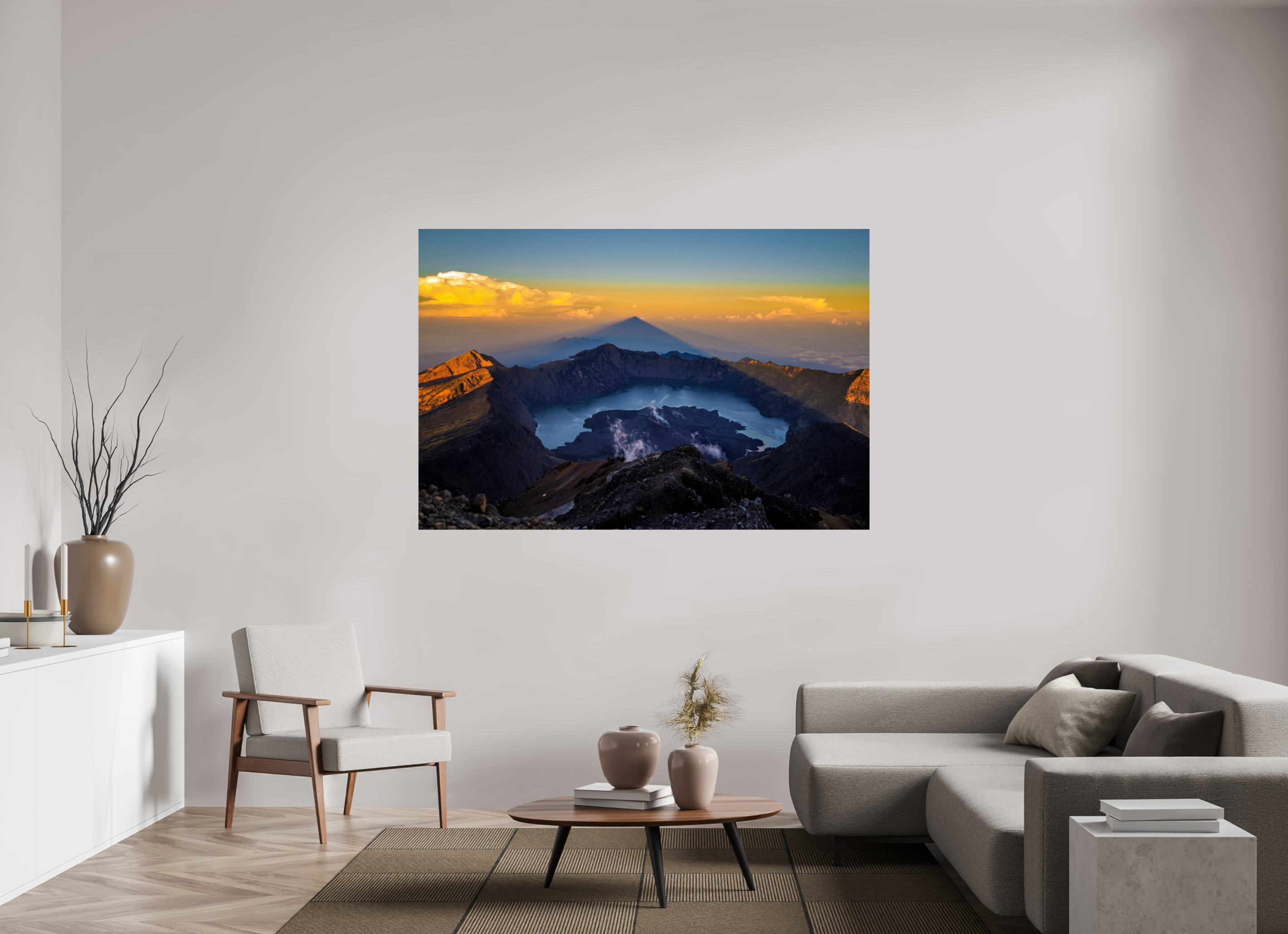 180 x 120 cm, PH Print On Fujiflex High Gloss The Caldera of Mount Rinjani - Lombok - Indonesia