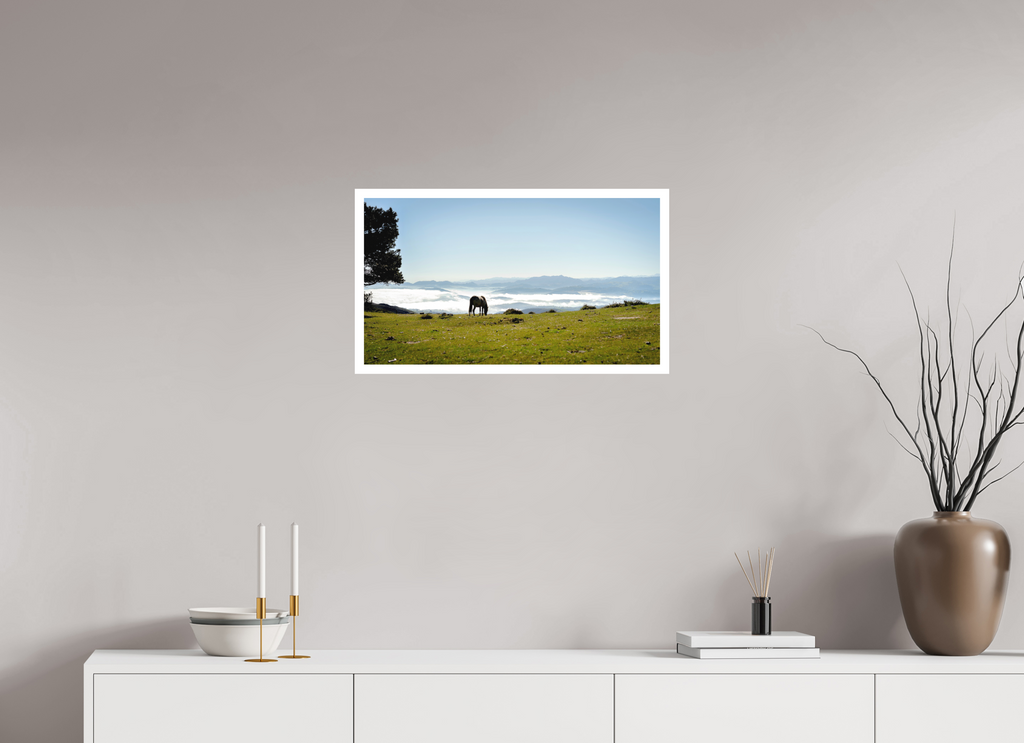 64 x 36 cm, Print on Forex with Mounting A Horse with a View - Spain