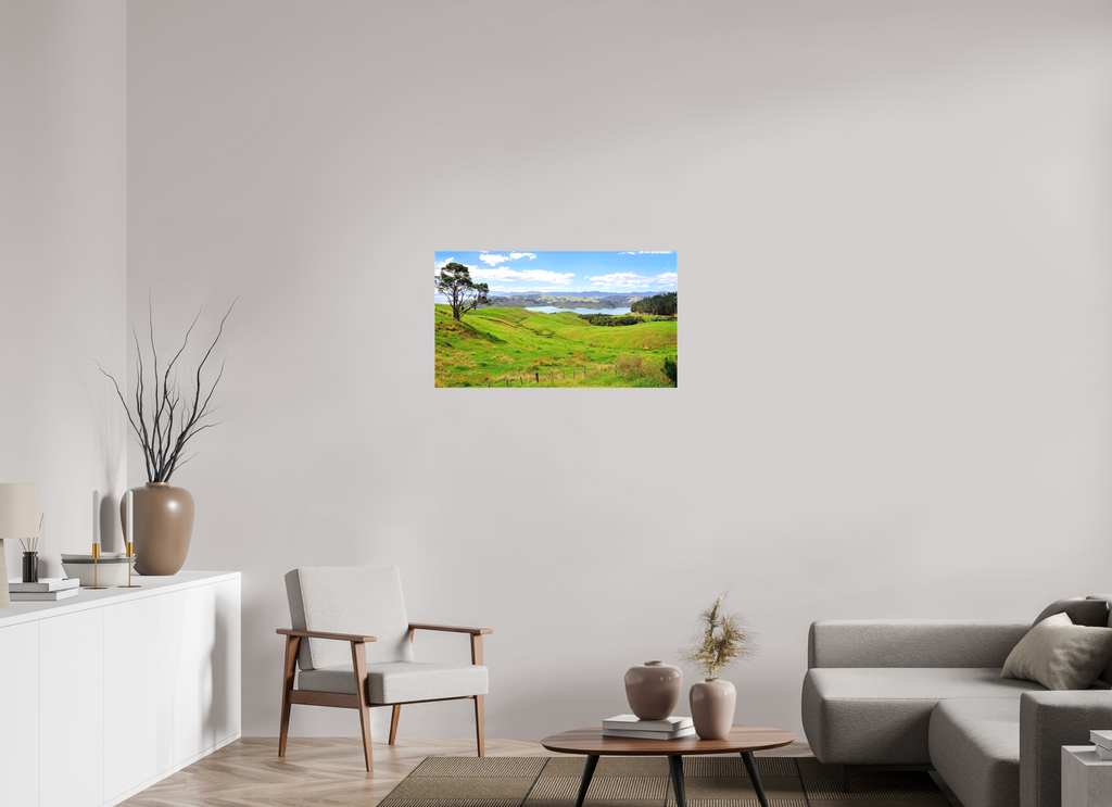 89.6 x 50 cm, Matte Canvas on Stretcher Frame Coromandel Landscape - New Zealand