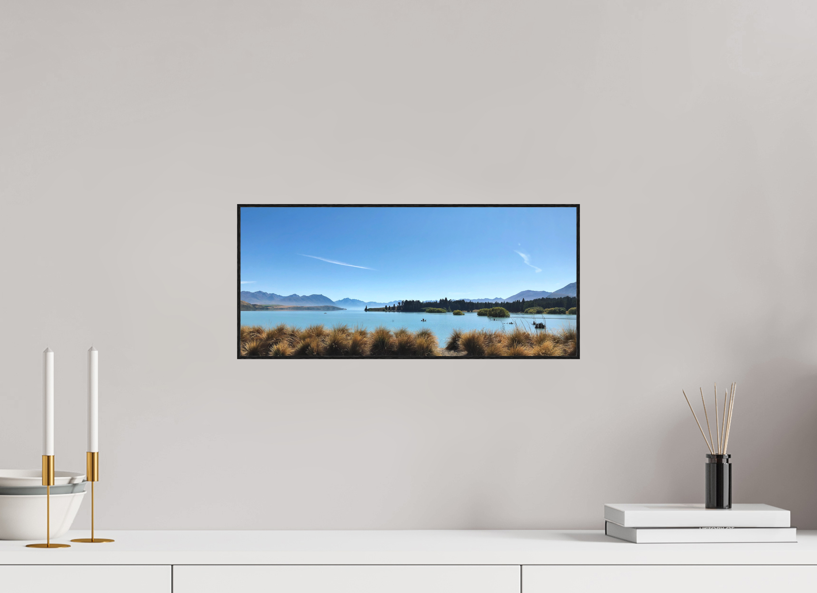 45.2 x 20 cm, Solid Wood Artbox Lake Pukaki - New Zealand