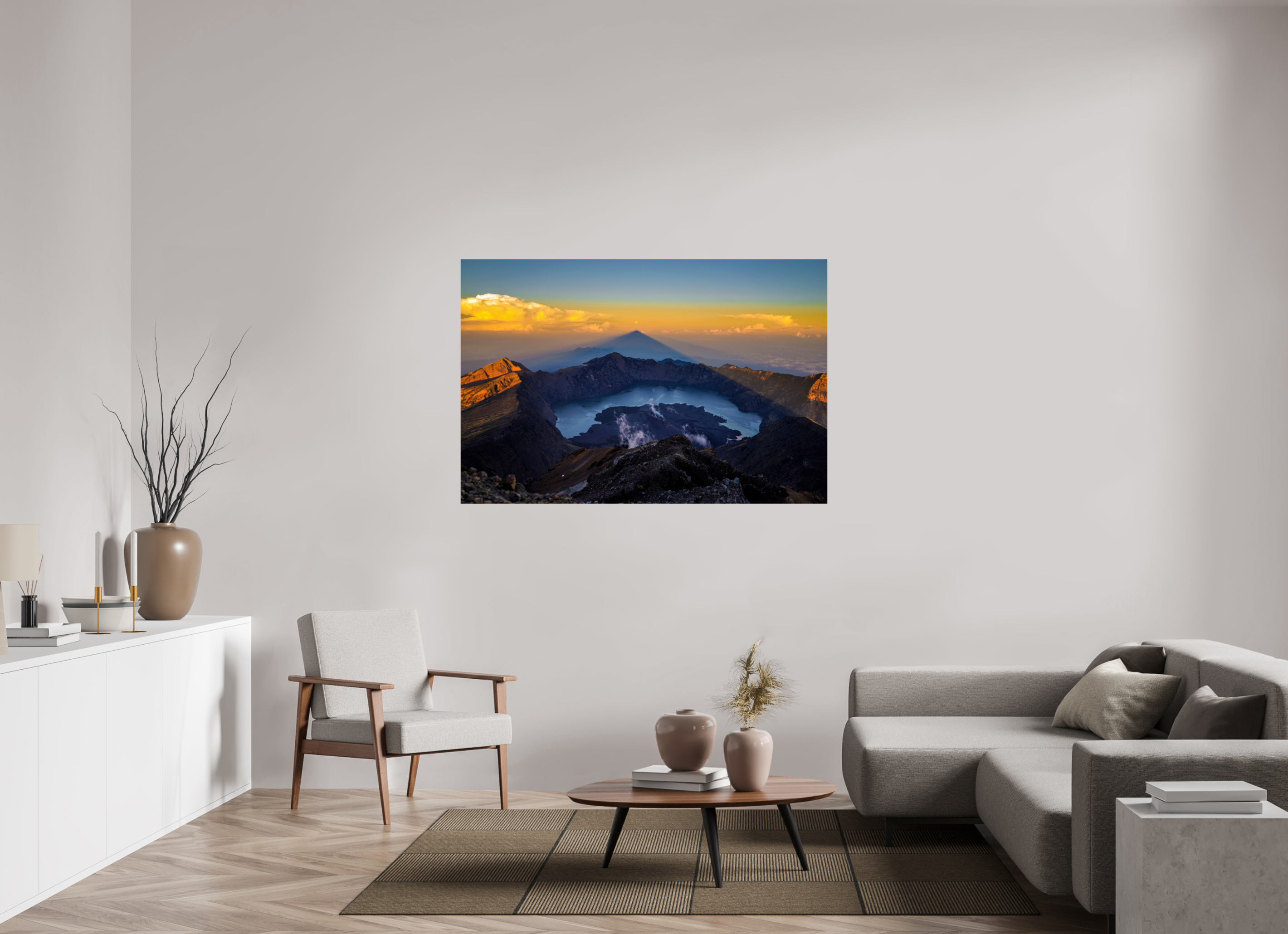150 x 100 cm, PH Print On Fujiflex High Gloss The Caldera of Mount Rinjani - Lombok - Indonesia