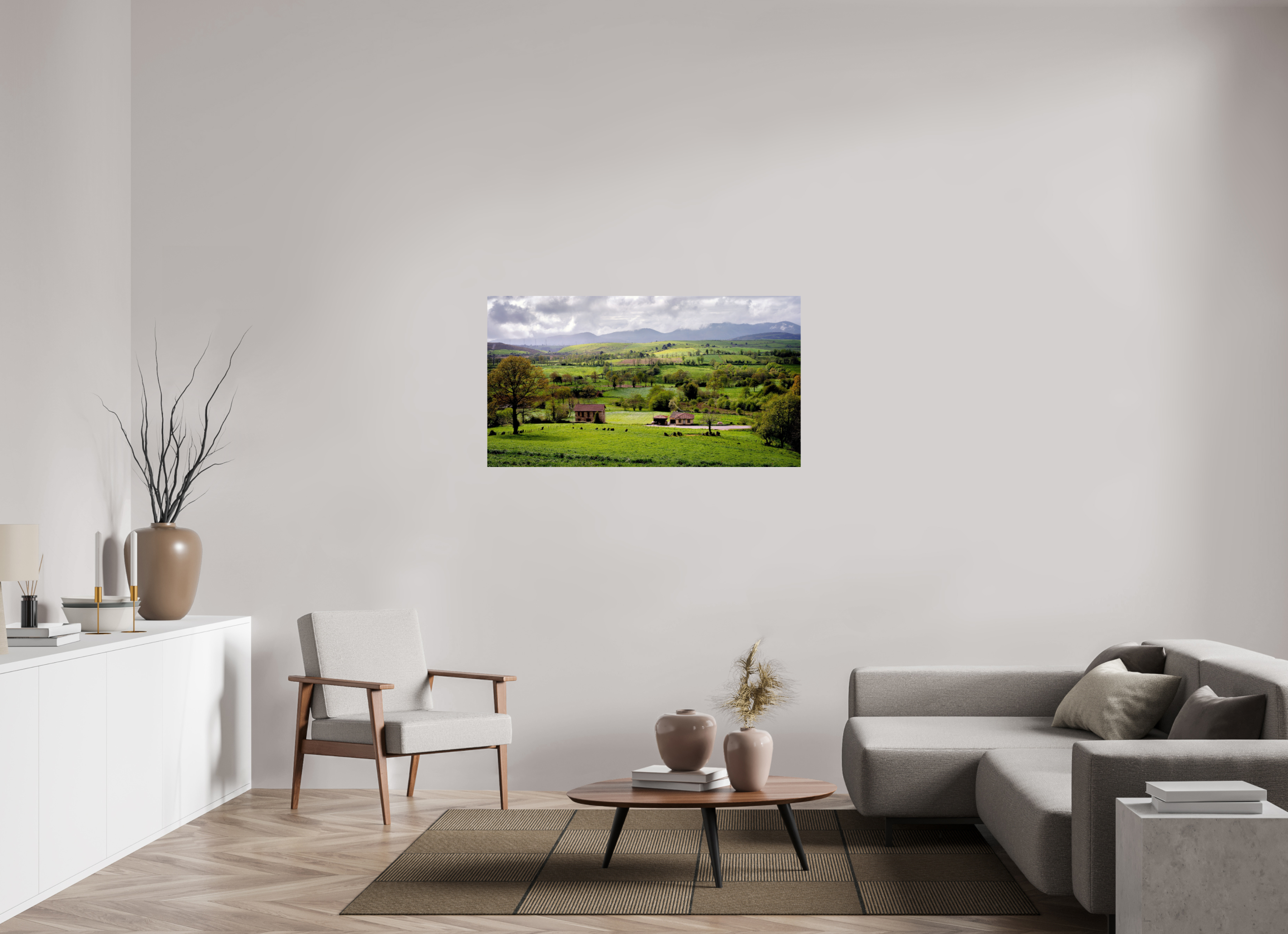 128.2 x 70 cm, Photo Print On Fuji Crystal DP II A Lush Hilly Countryside in Spain