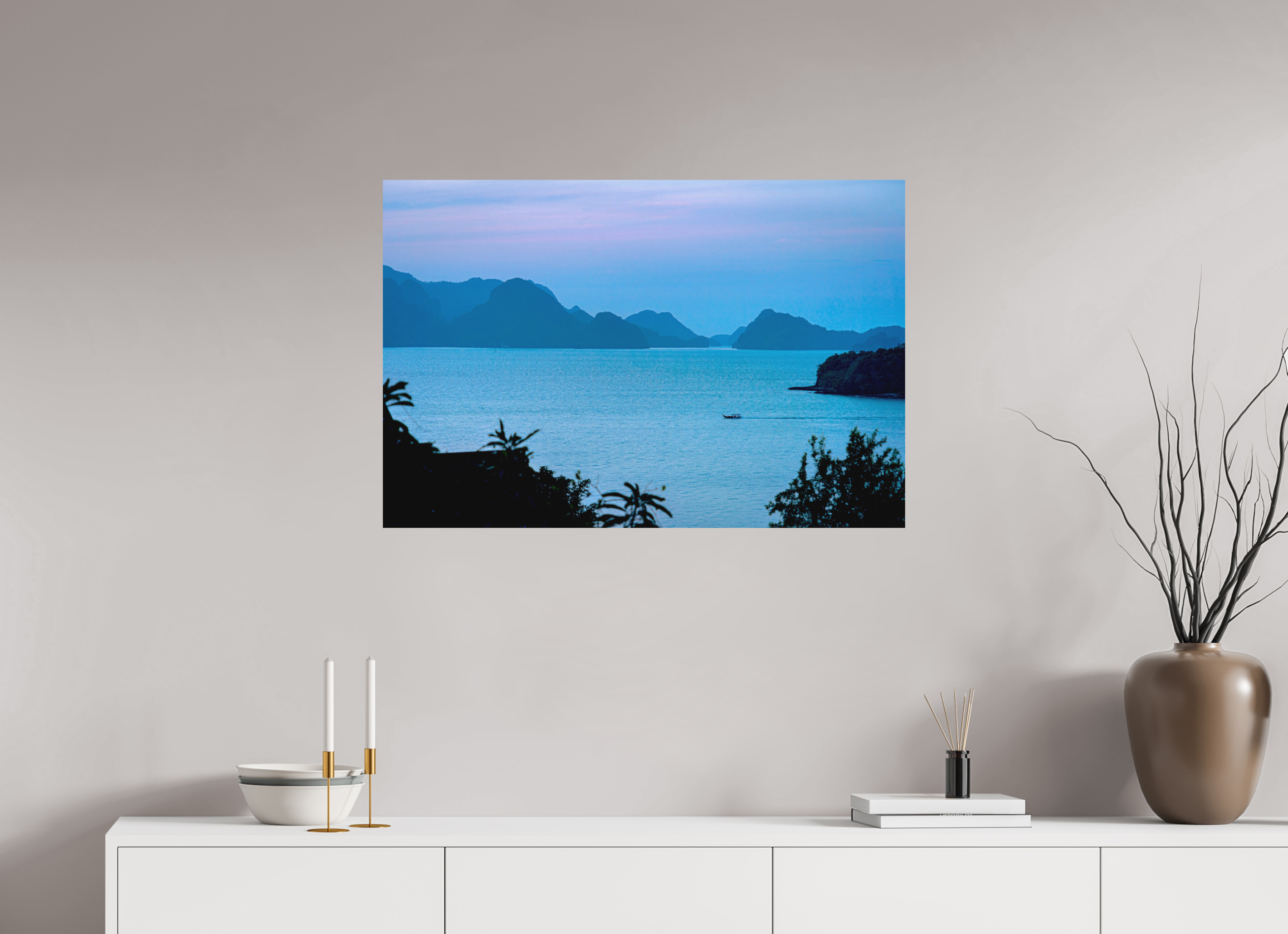 90 x 60 cm, Fine Art Print Smooth Blue Silence at Dusk