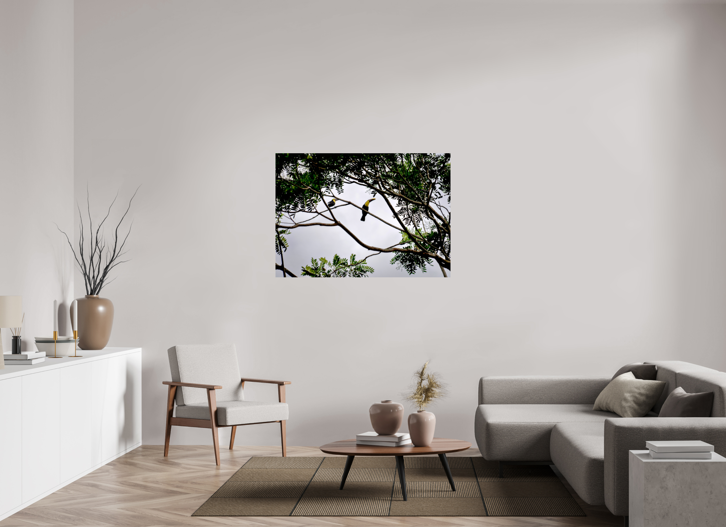 127 x 90 cm, PH Print On Fujiflex High Gloss A Hornbill on a Branch