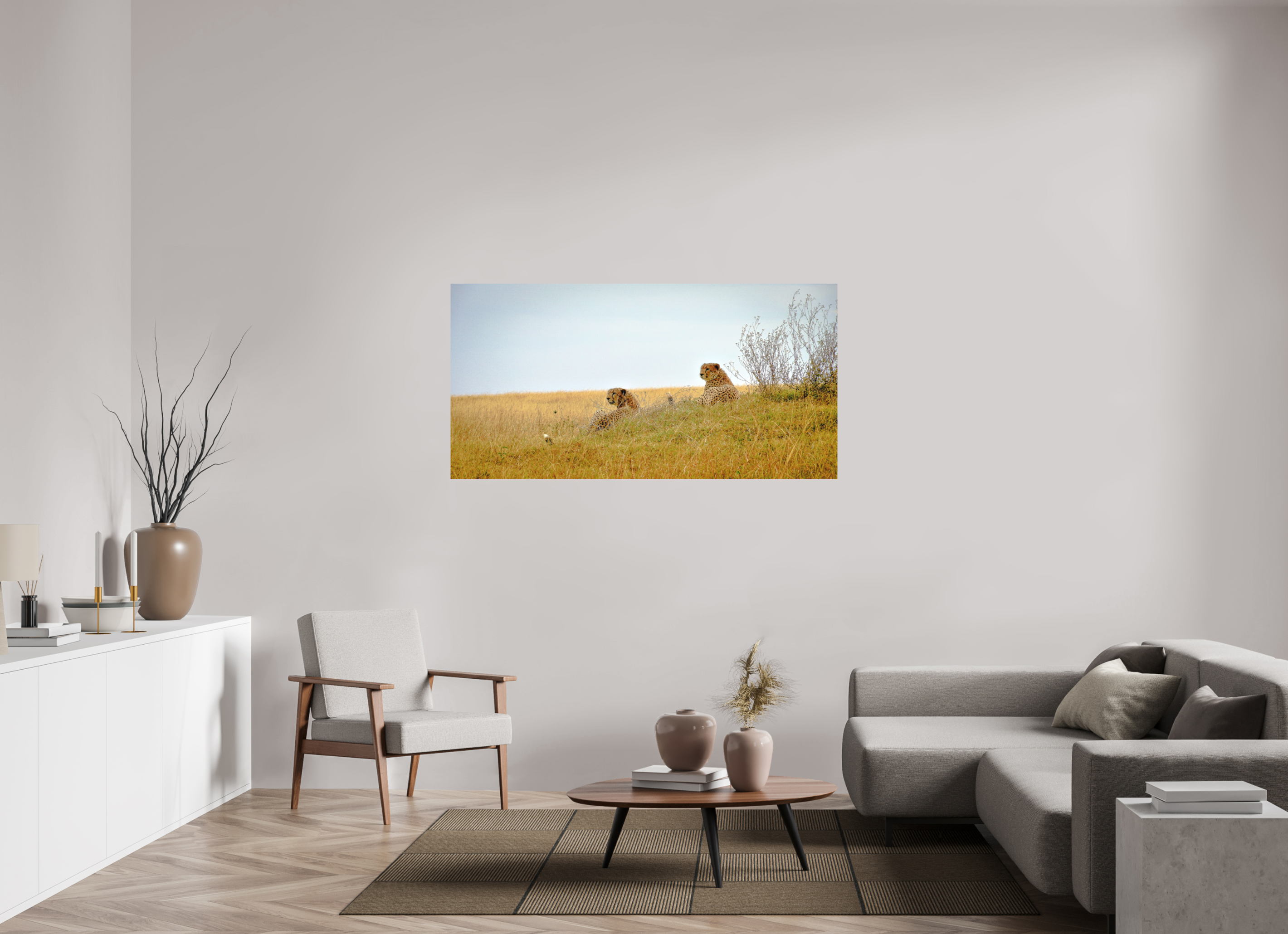 158.3 x 80 cm, Fine Art Print Smooth Cheetah Connection